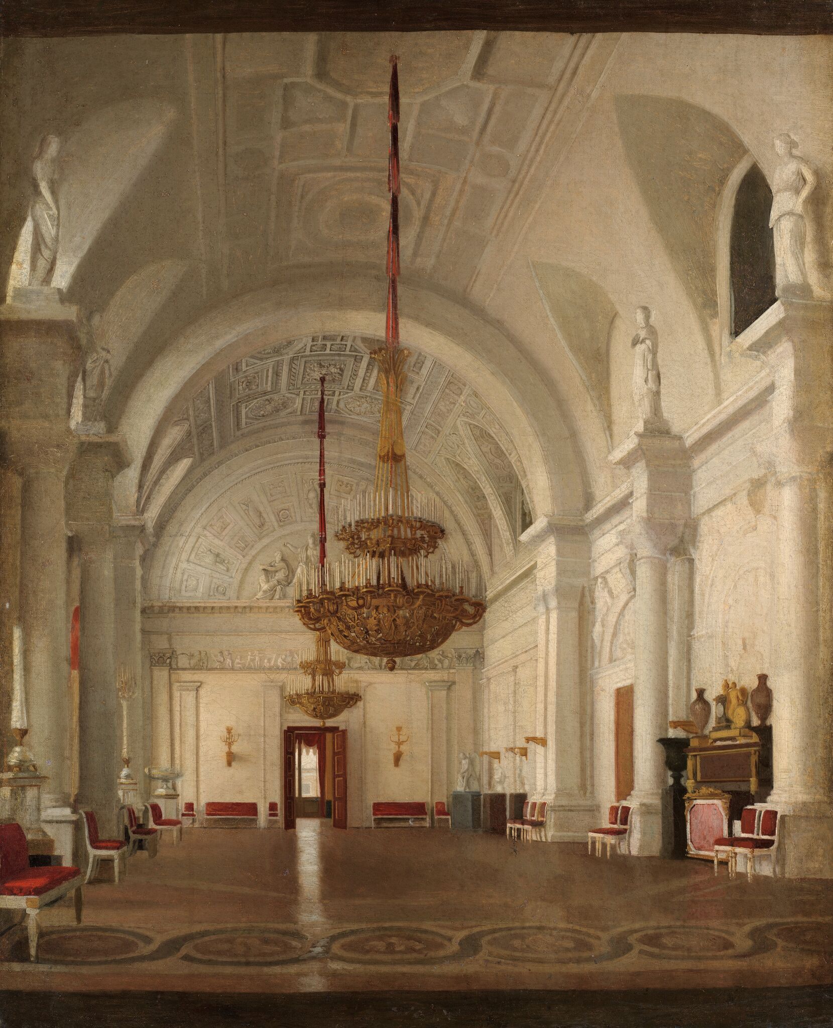 Вид Белого зала Зимнего дворца, Sergey Zaryanko, 1840s