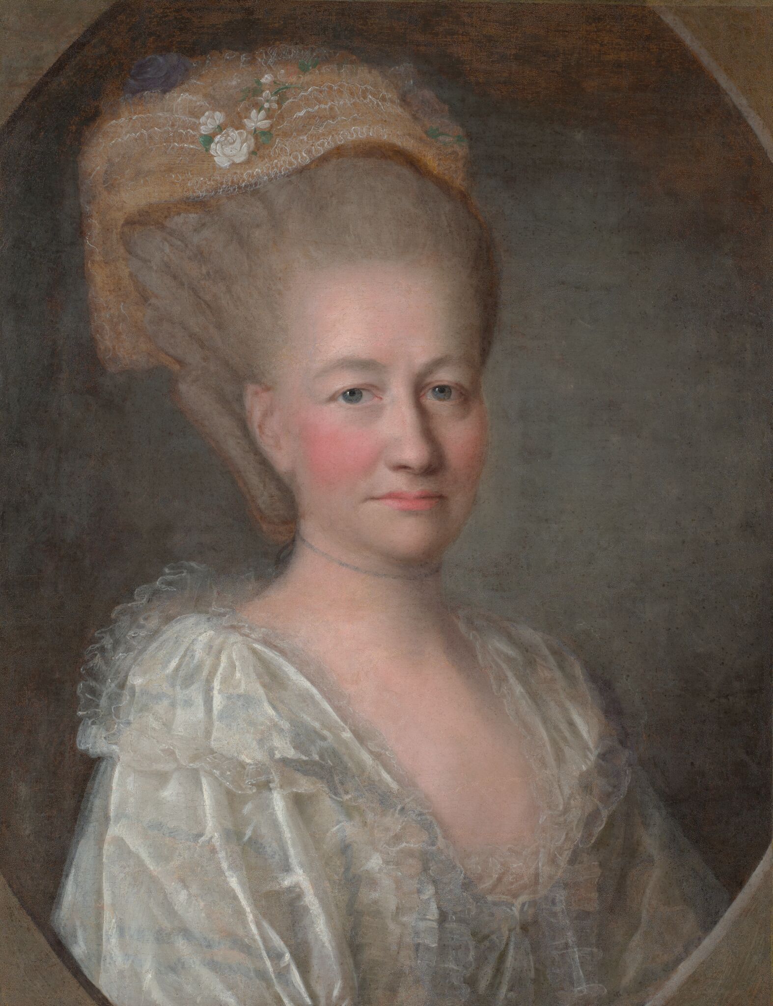 Портрет Д.Н. Глебовой, Neizvestnyy khudozhnik vtoroy poloviny XVIII veka kruga F.S.Rokotova, 1770s