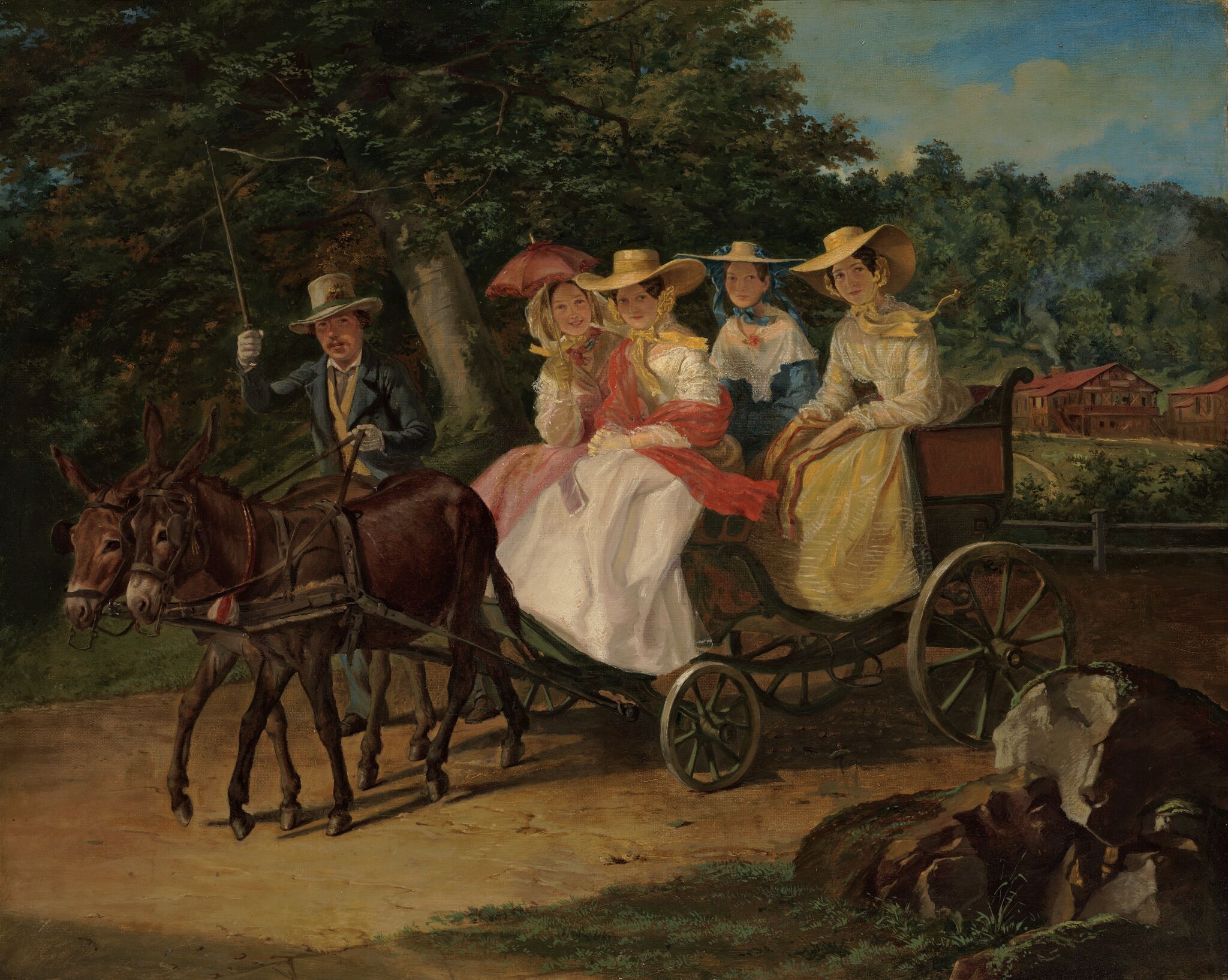 Прогулка в коляске, Alexander Brullov, 1845-1846