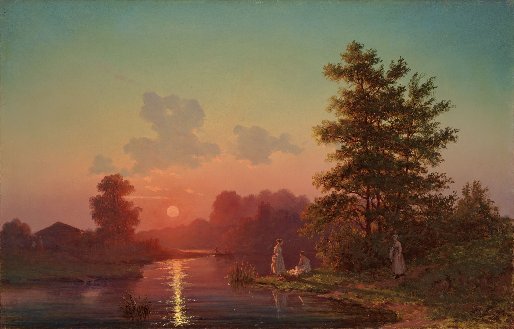 Закат в окрестностях Петербурга. Лахта, Valerian Kamenev, 1869