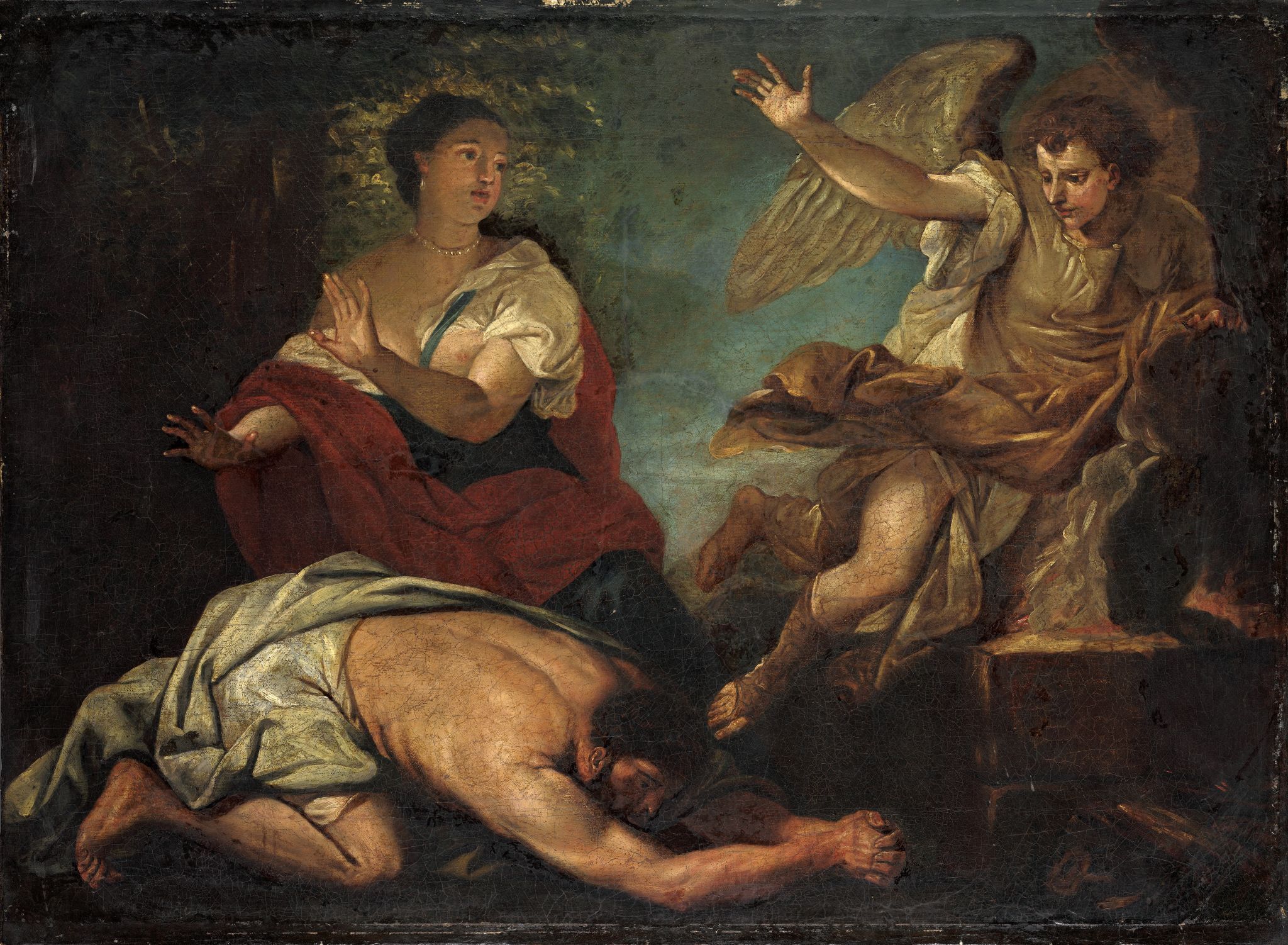 Явление ангела Маною и его жене, Grigory Ugryumov, first half of the 1780s