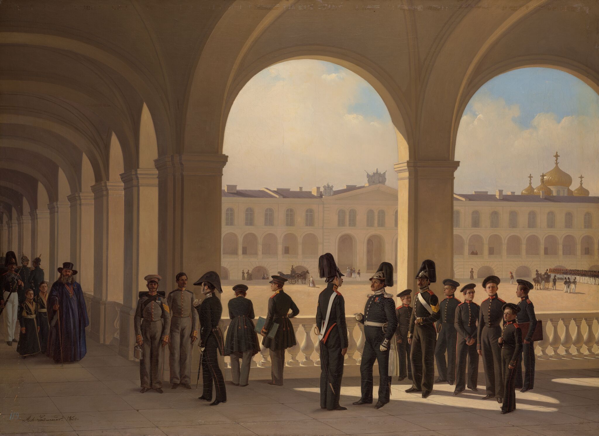 Двор военного училища в Санкт-Петербурге, Adolphe Ladurner, 1850
