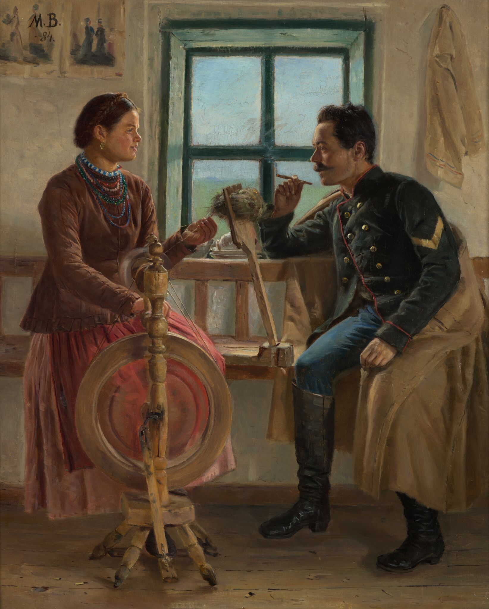 Беседа за прялкой, Mikhail Vasilyev, 1884