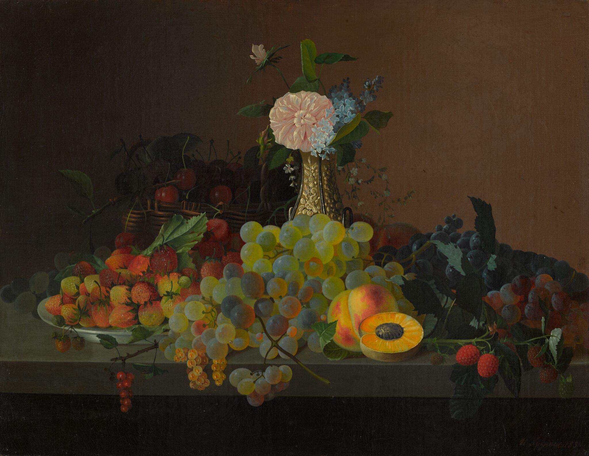 Фрукты и цветы, Ivan Khrutsky, 1850