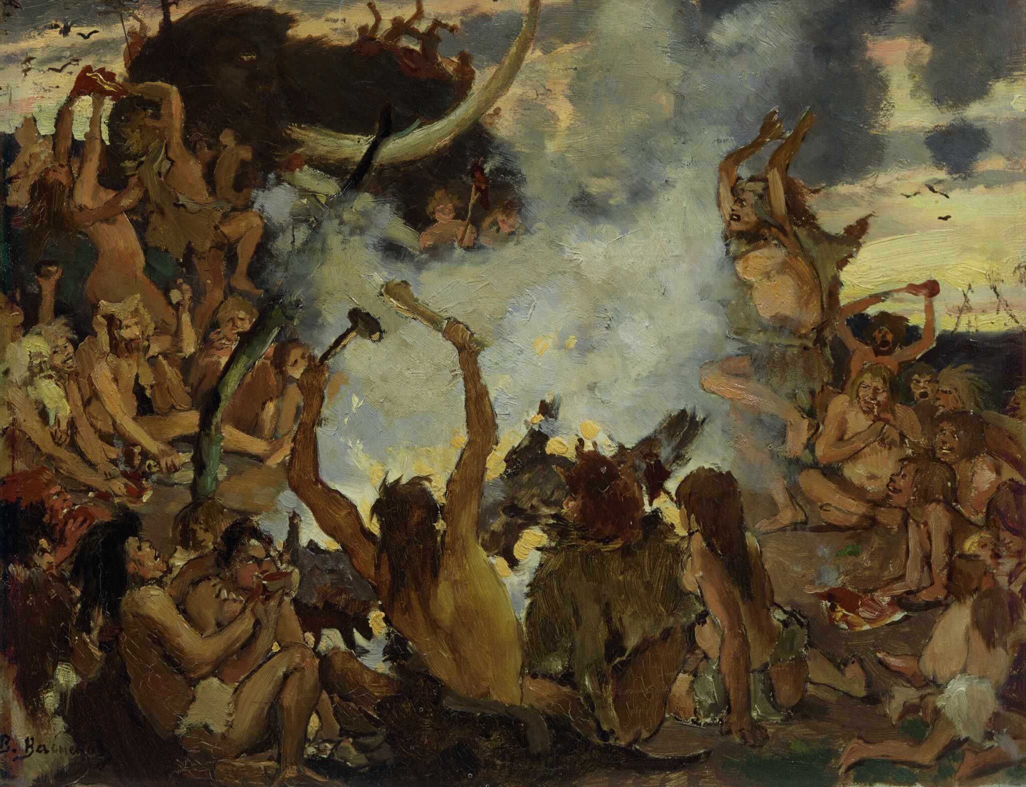 Каменный век. Пиршество, Viktor Vasnetsov, 1883