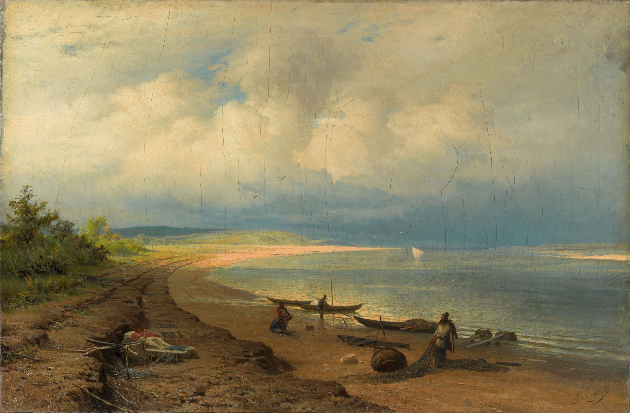 Берег Волги после грозы, Fyodor Vasilyev, 1871