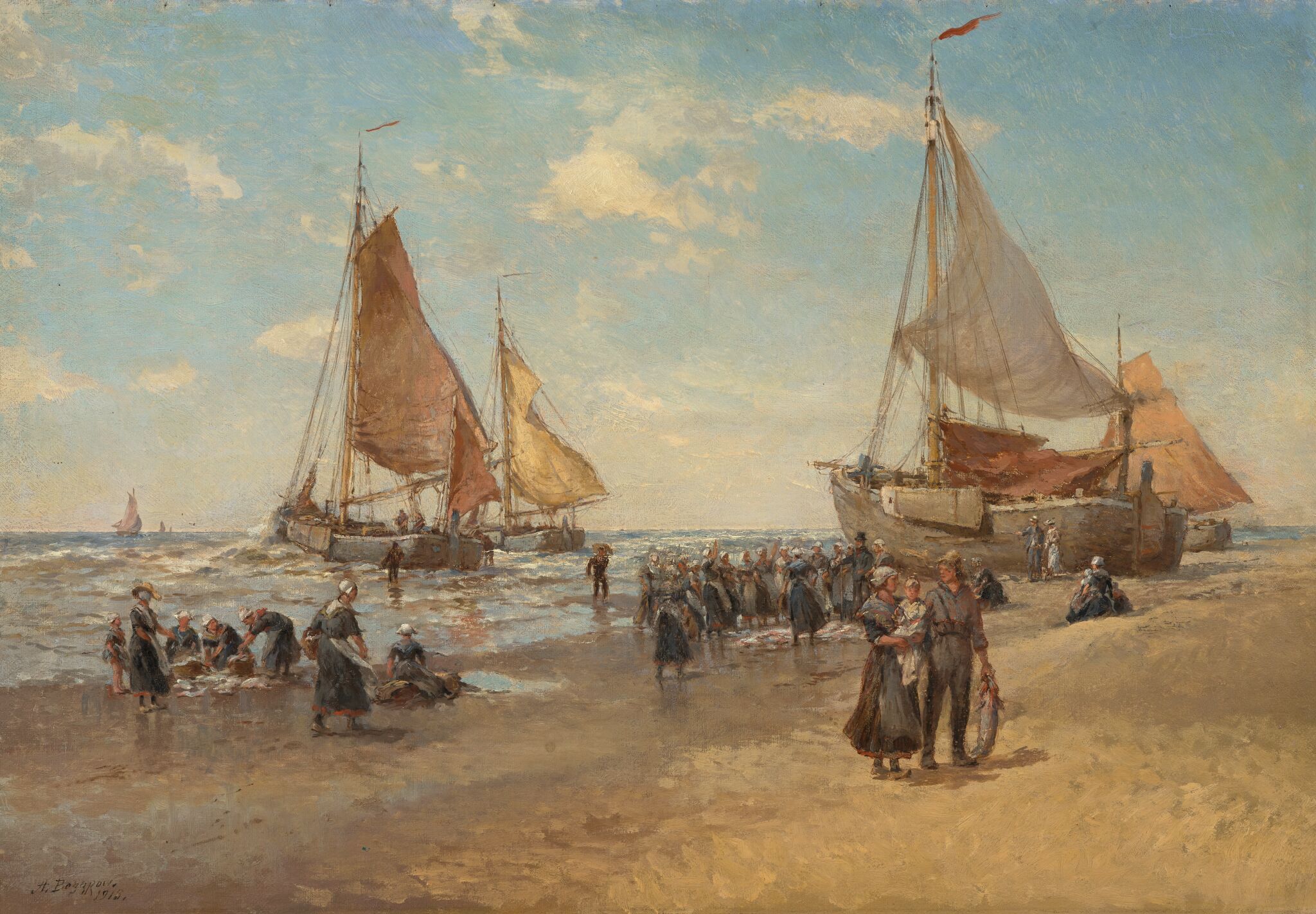Возвращение рыболовных судов, Aleksandr Beggrov, 1913