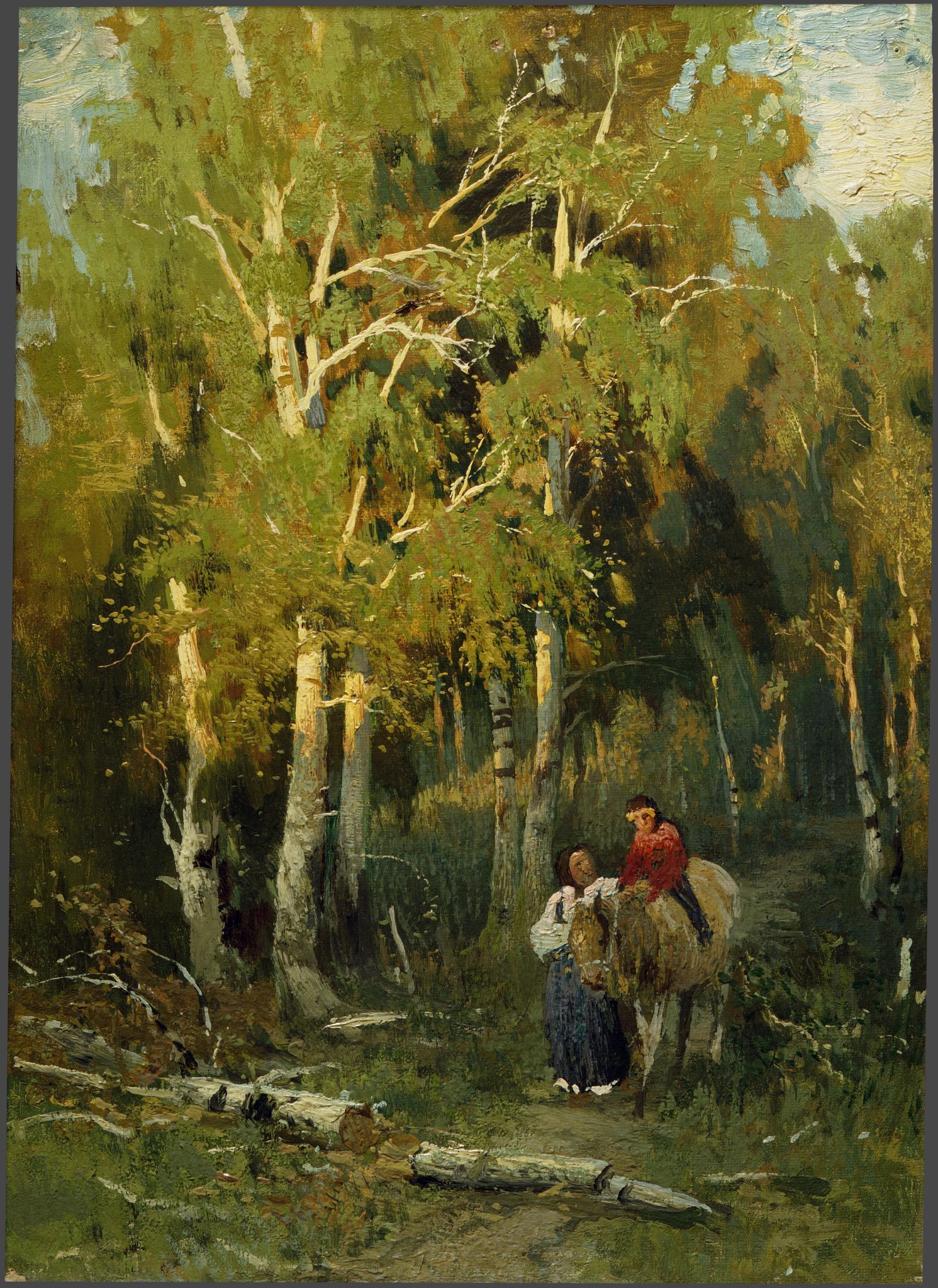 Дорога в березовом лесу, Fyodor Vasilyev, 1867-1869