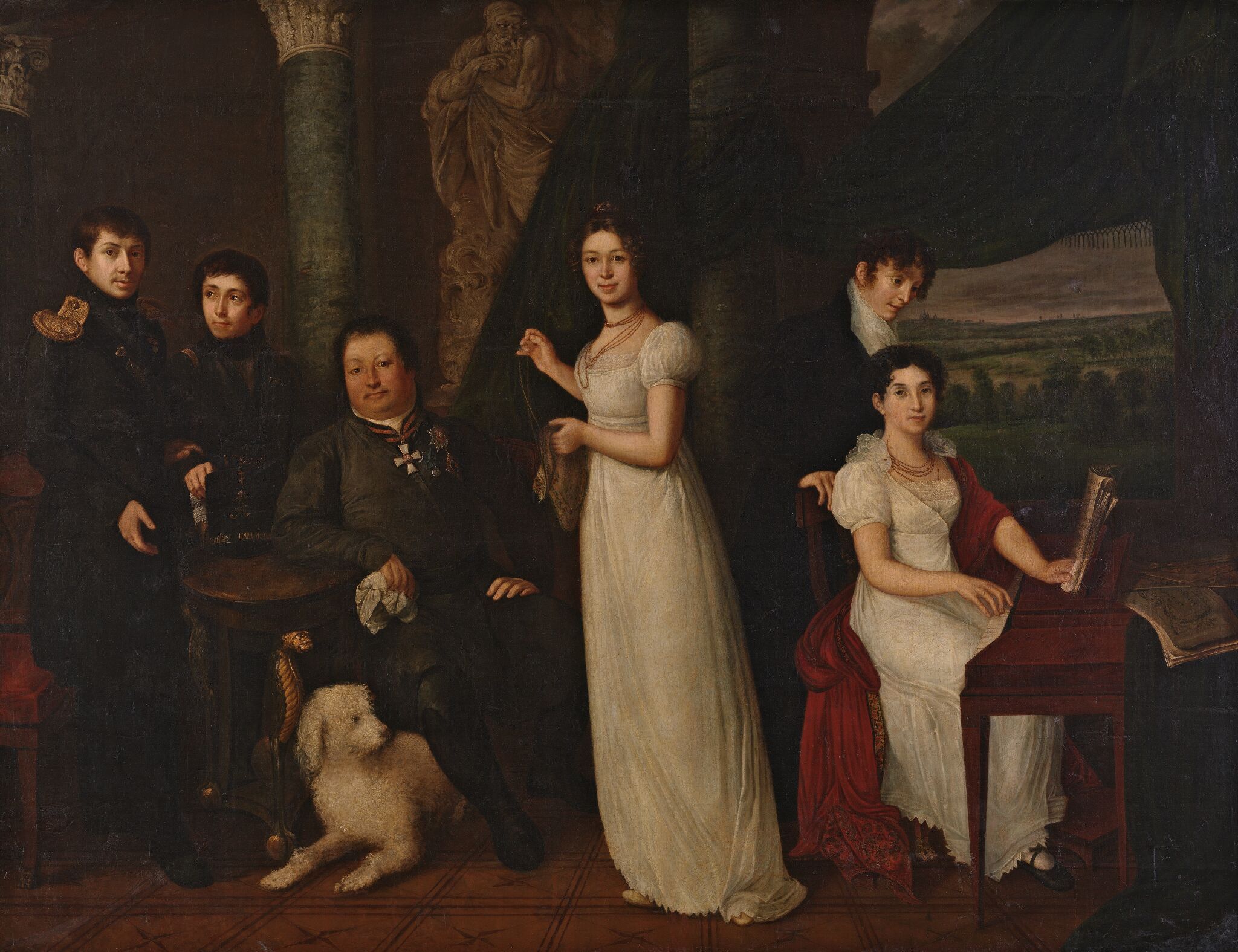 Семейный портрет графов Морковых, Vasily Andreevich Tropinin, 1815