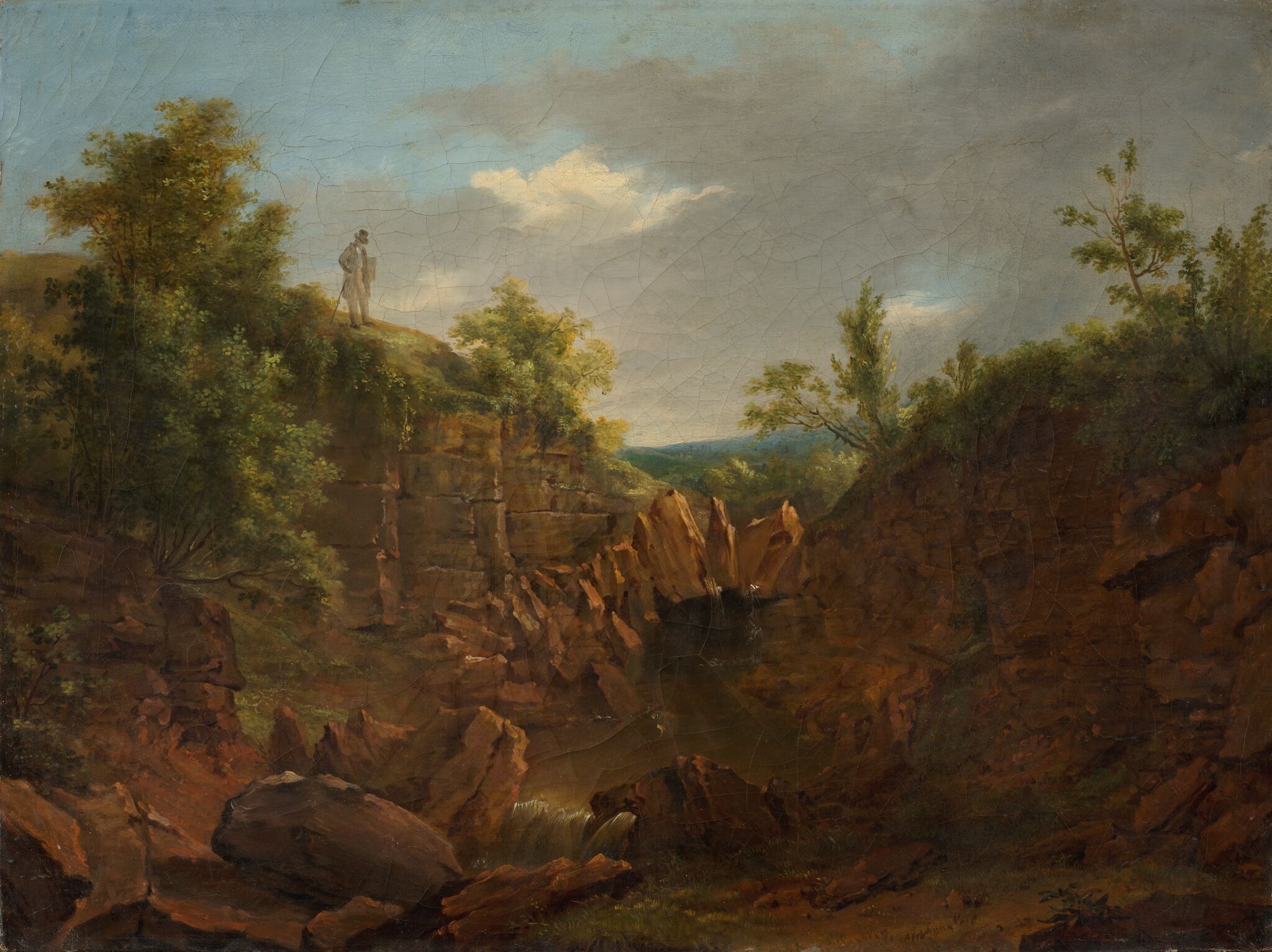 Пейзаж с фигурой художника, Grigory Chernetsov, 1840s
