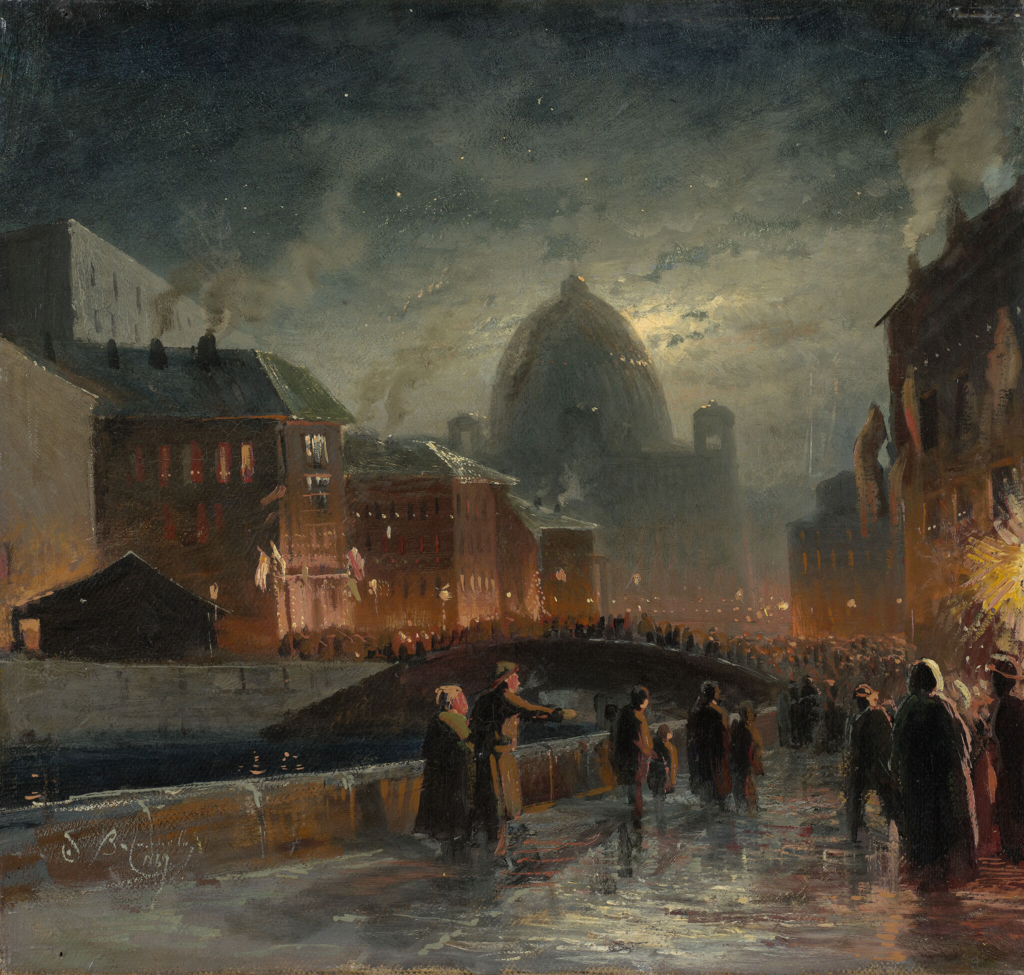 Иллюминация в Петербурге, Fyodor Vasilyev, 1869