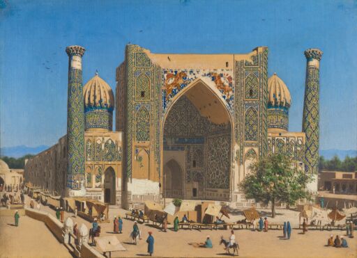 Медресе Шир-Дор на площади Регистан в Самарканде