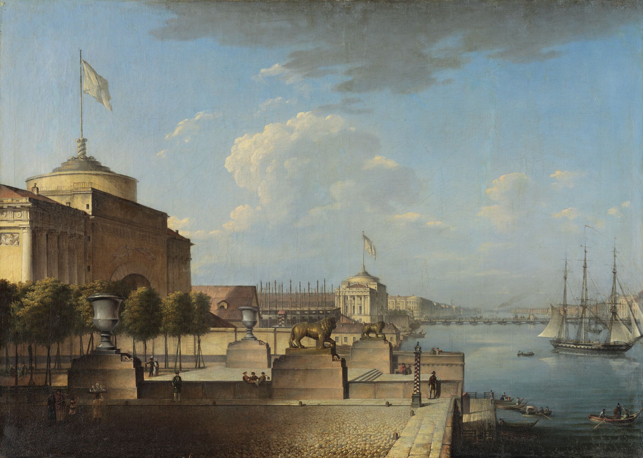 Дворцовая пристань у Адмиралтейства. Петербург, Unknown artist, second quarter of the 19th century, no earlier than 1832