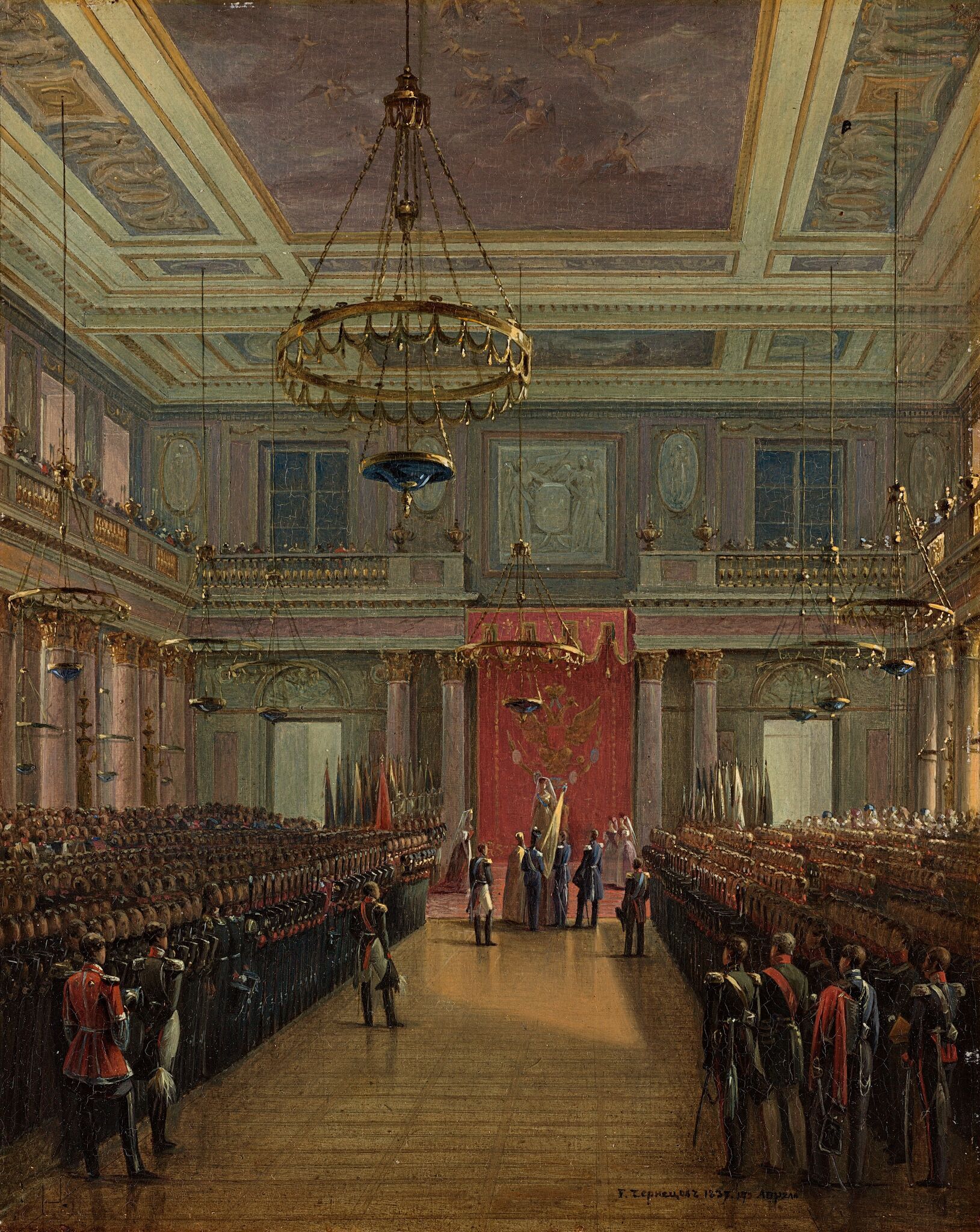 Присяга цесаревича Александра Николаевича в Зимнем дворце, Grigory Chernetsov, 1837