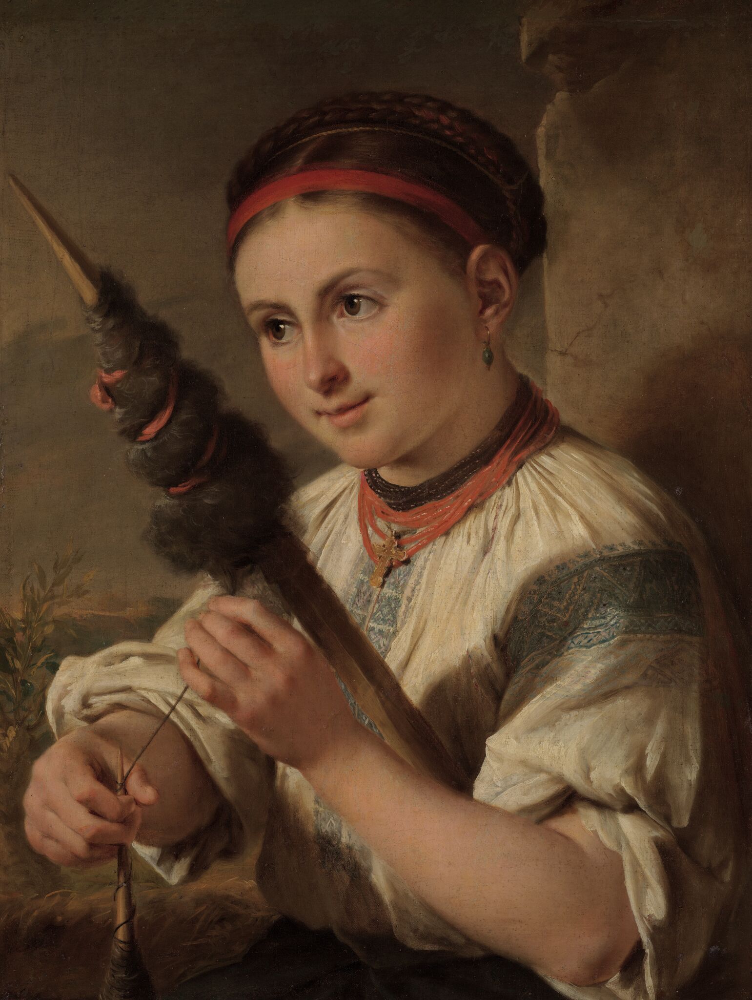 Пряха, Vasily Andreevich Tropinin, late 1800s – early 1810s