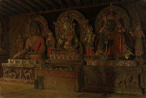 Три главные божества в буддийском монастыре Чингачелинг в Сиккиме