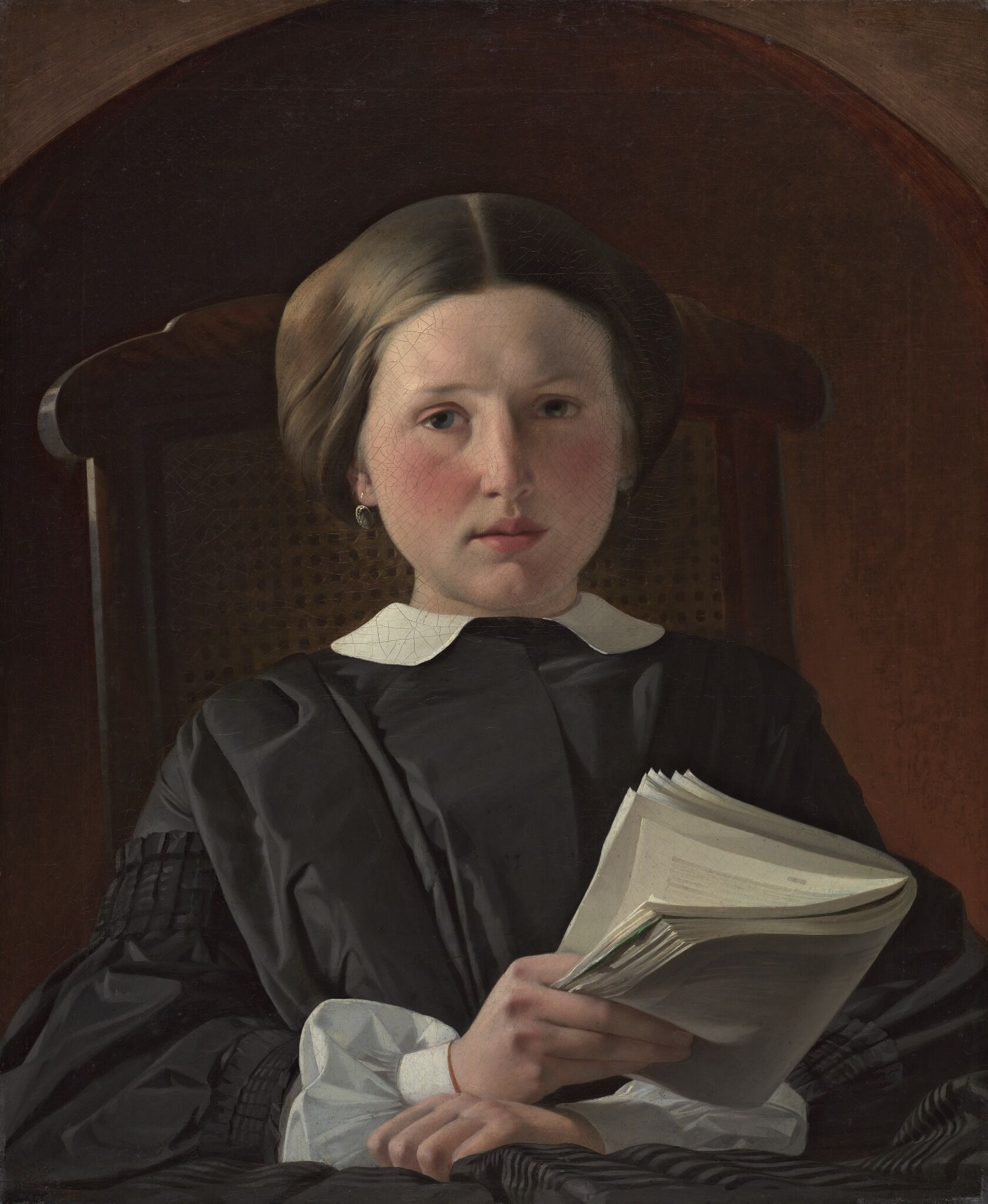 Портрет девушки с книгой, Evgraf Semenovich Sorokin, 1860