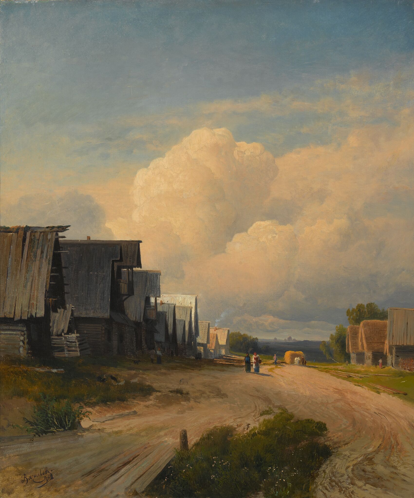 Деревенская улица, Fyodor Vasilyev, 1868