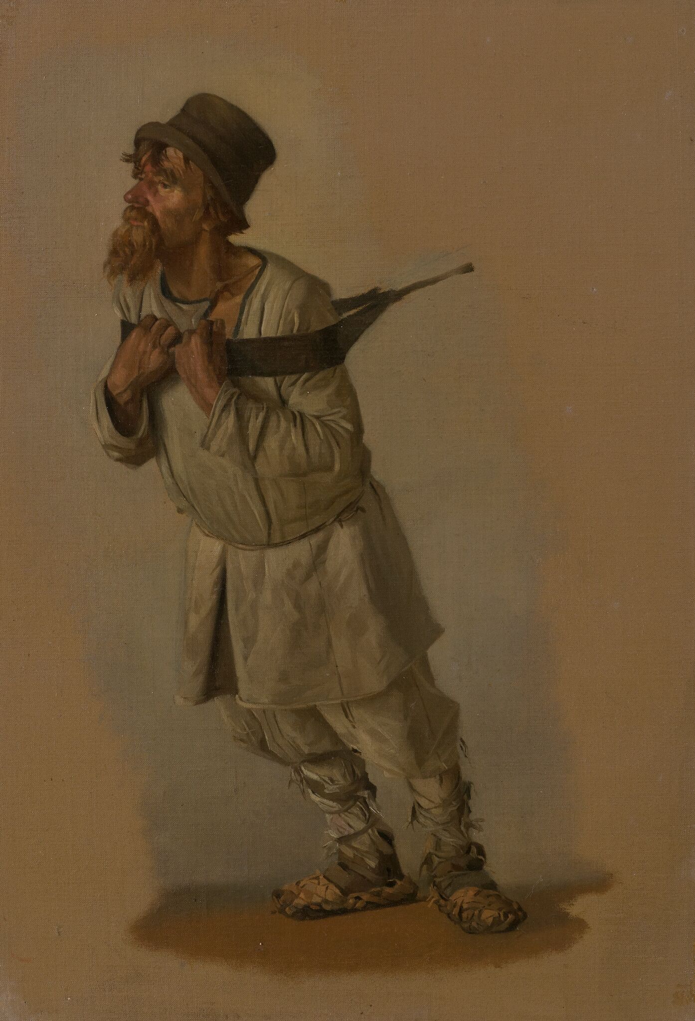 Бурлак, держащийся руками за лямку, Vasily Vereshchagin, 1866