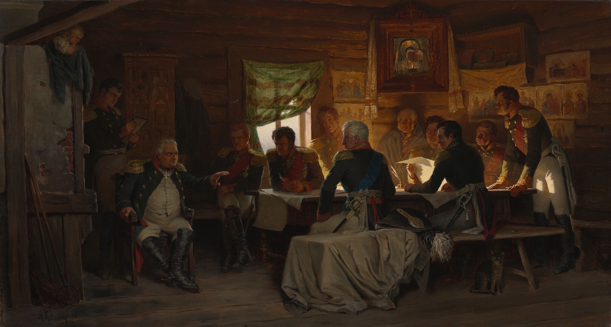 Военный совет в Филях в 1812 году, Aleksey Kivshenko, 1882
