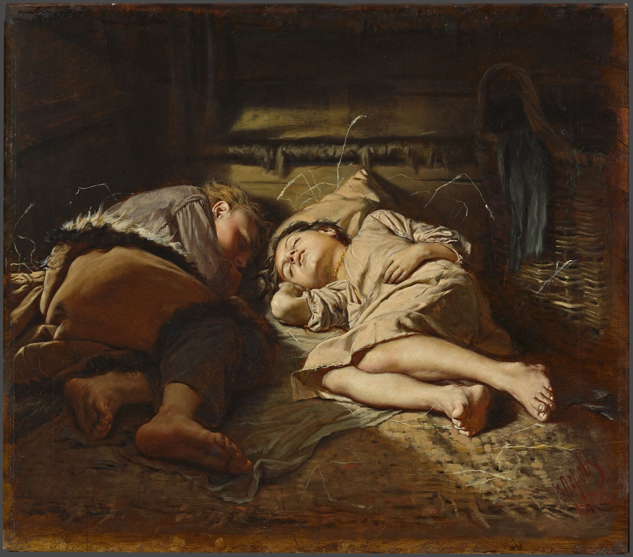 Спящие дети, Vasily Perov, 1870