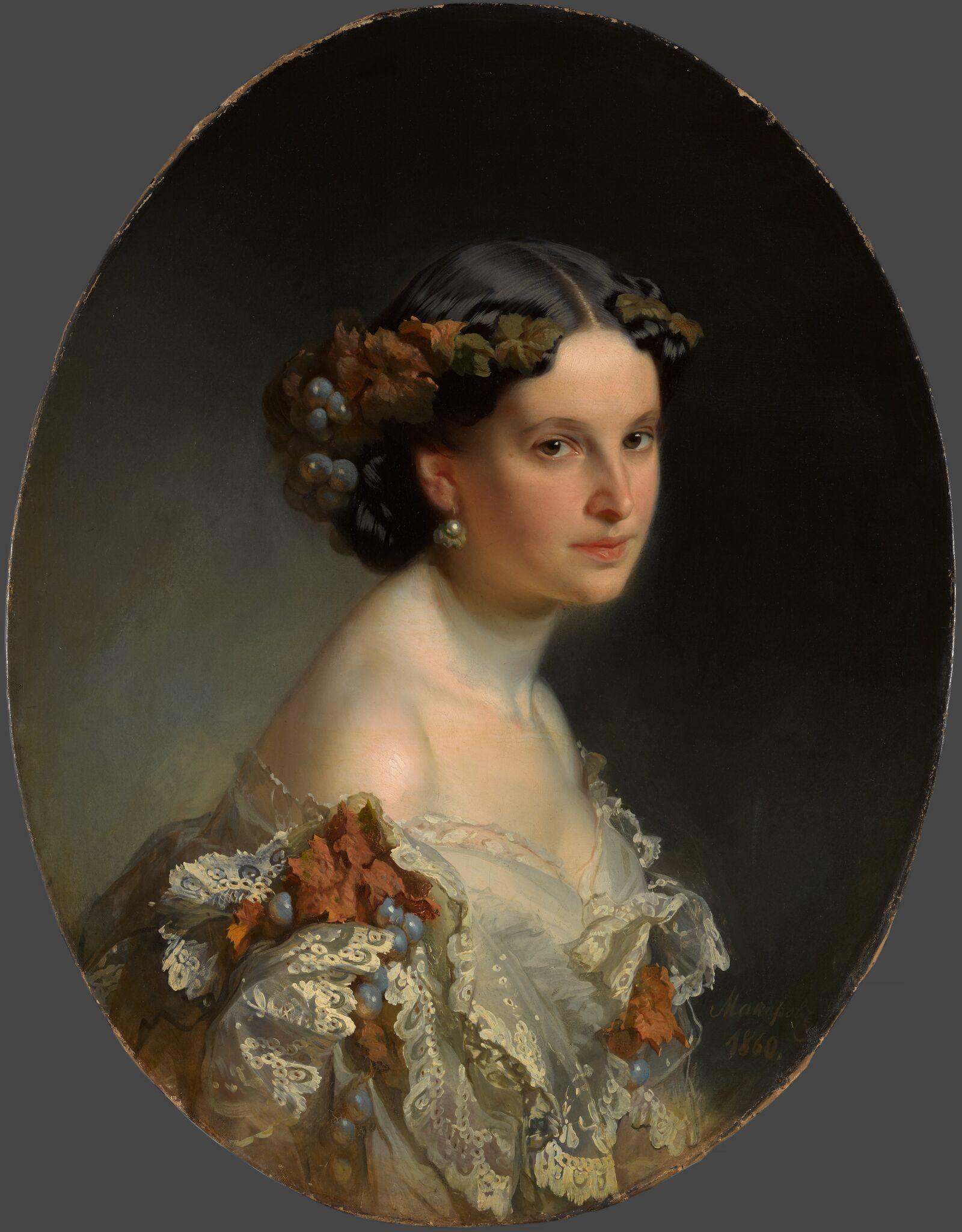 Портрет неизвестной, Ivan Makarov, 1860