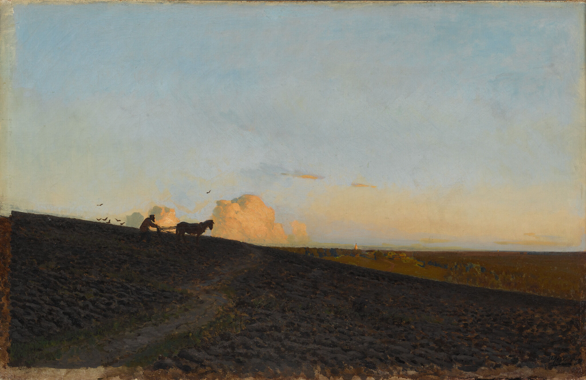 Вечер на пашне, Isaac Levitan, 1883