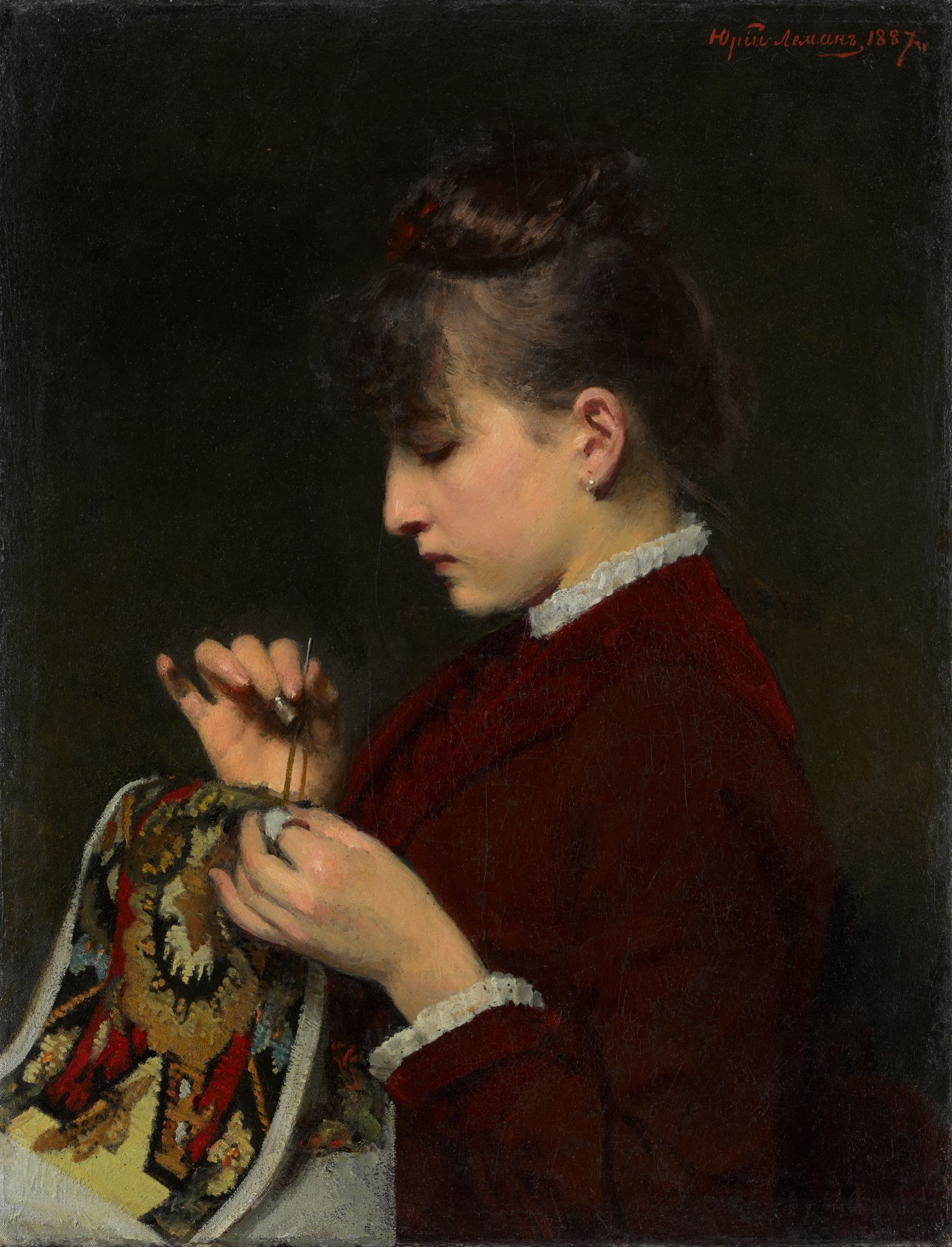 За рукоделием, Yuriy Leman, 1887