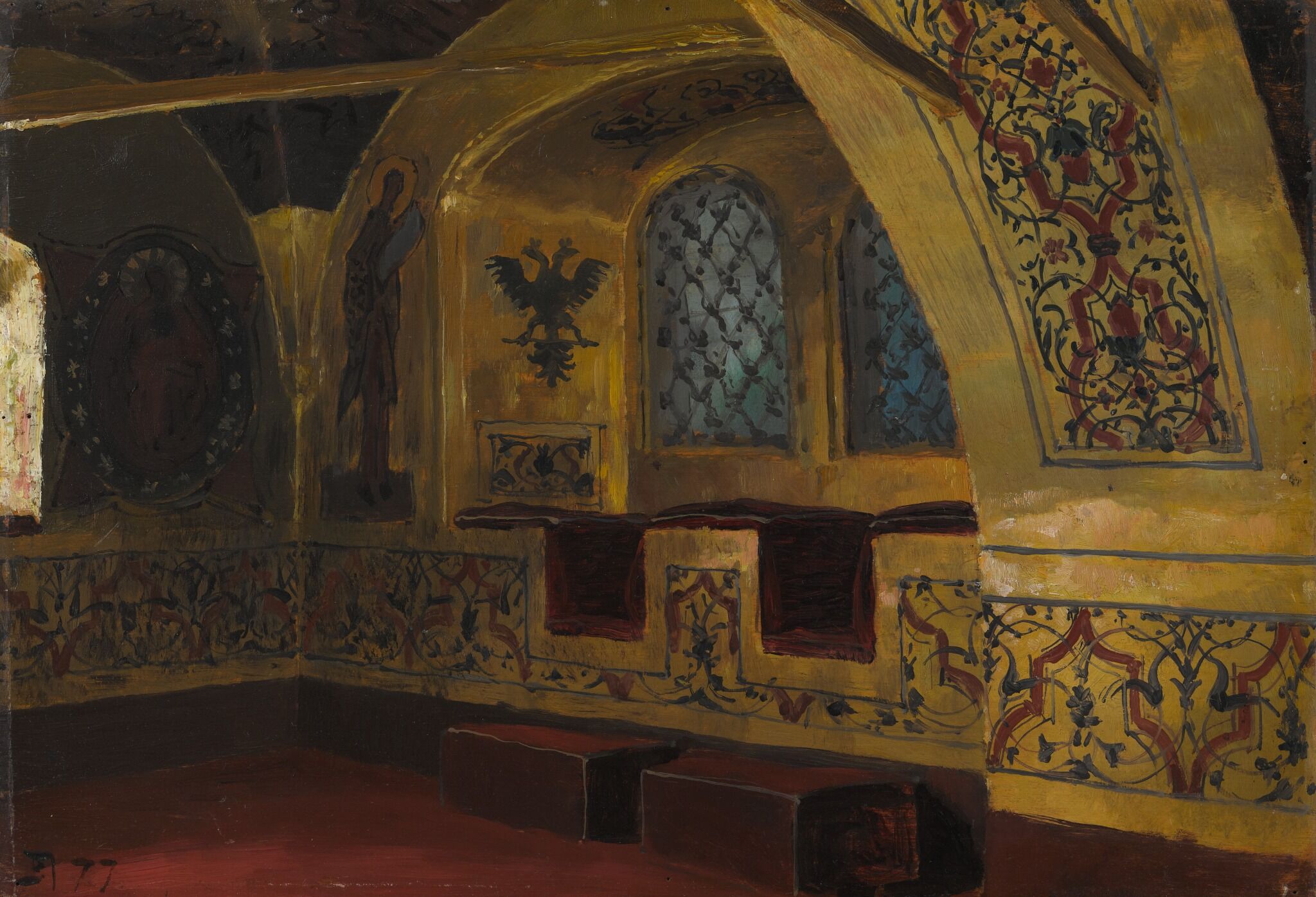 Теремной дворец в Московском Кремле. Золотая царицына палата. Окно, Vasily Polenov, 1877