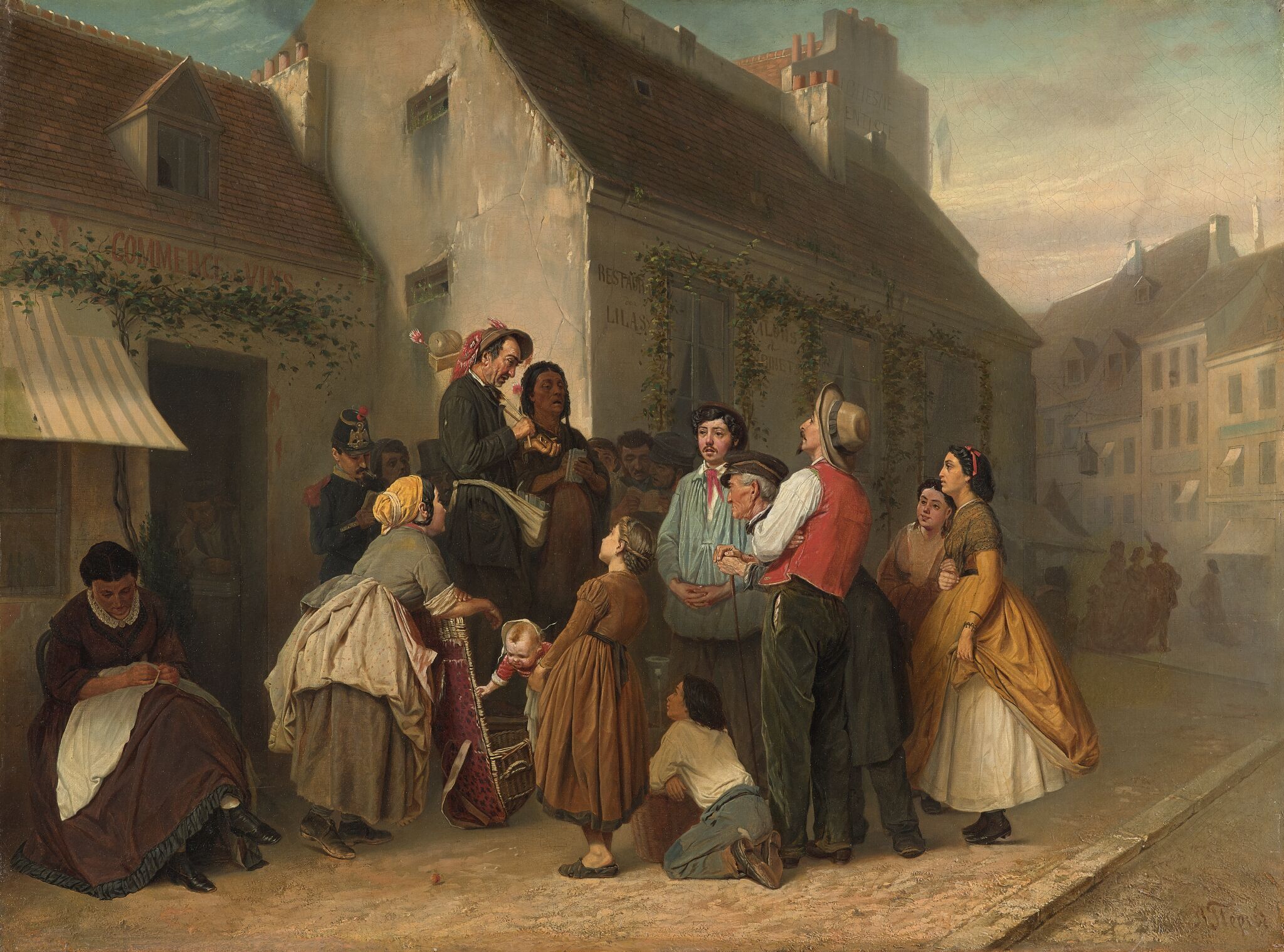 Продавец песенников в Париже, Vasily Perov, 1863-1864