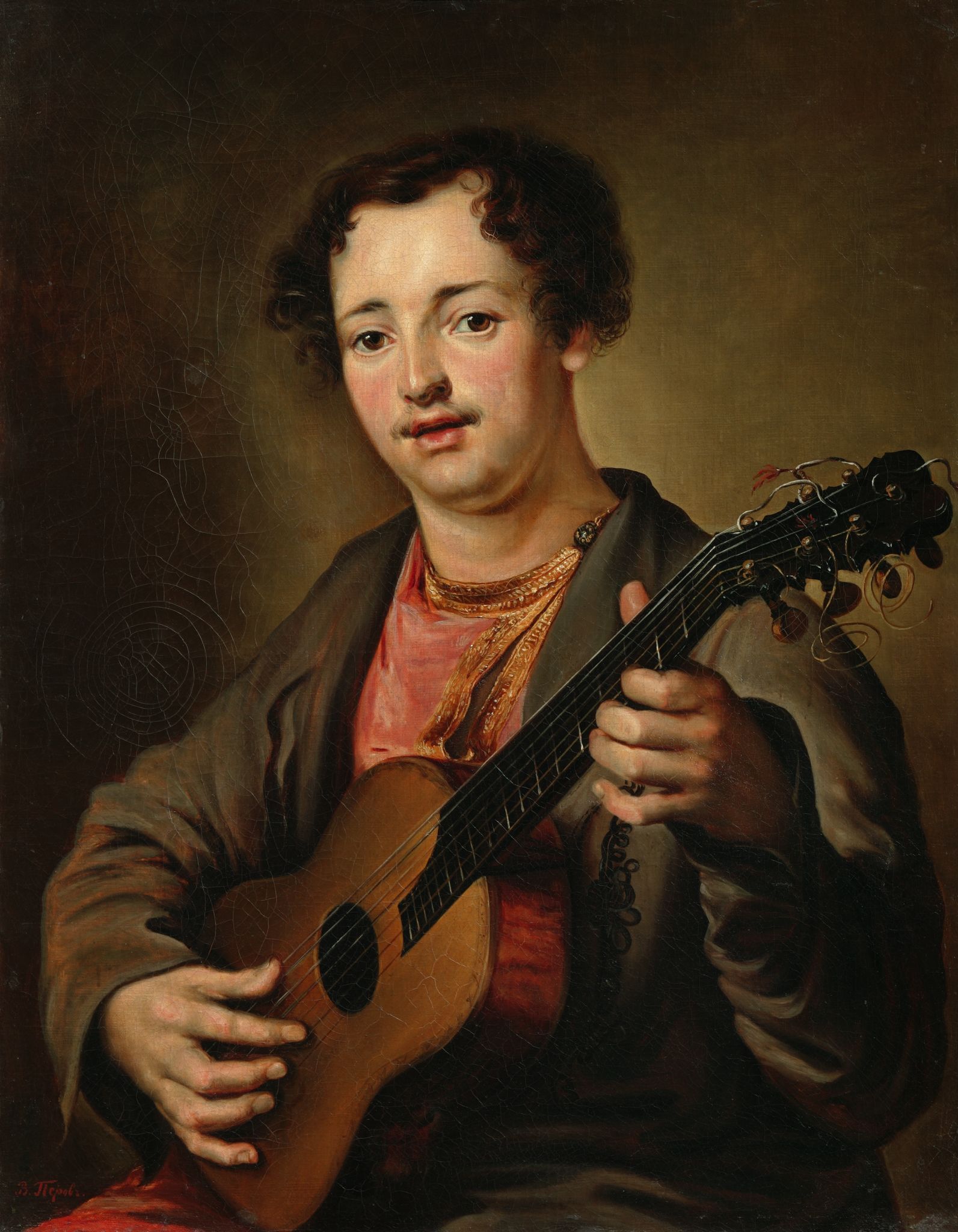 Гитарист, Vasily Perov, mid-1850s