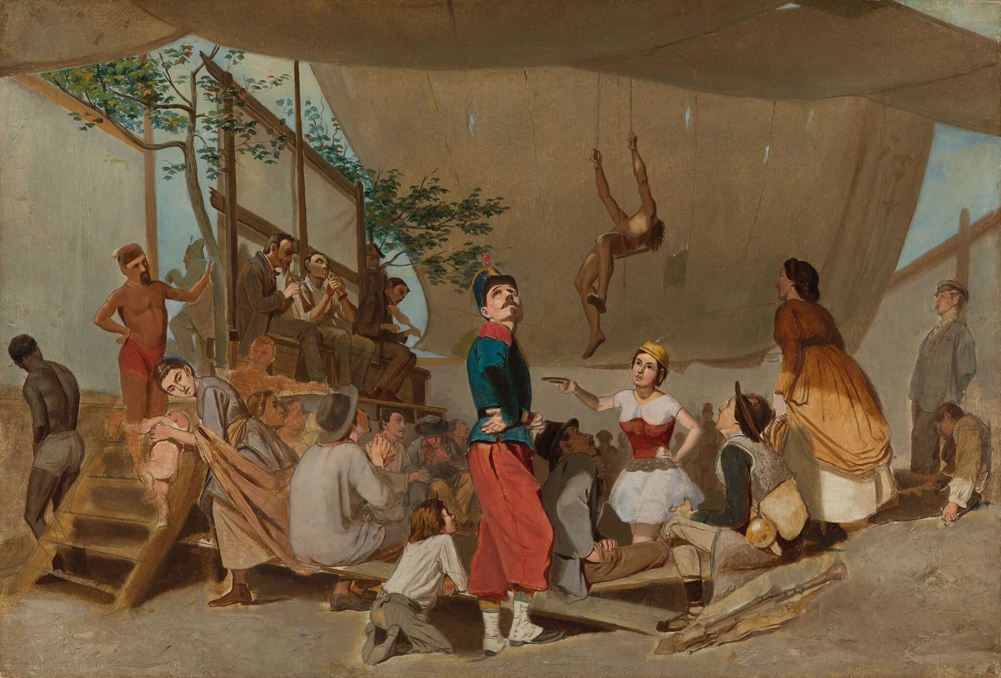 Парижское гулянье. Внутренность балагана во время представления, Vasily Perov, 1863-1864