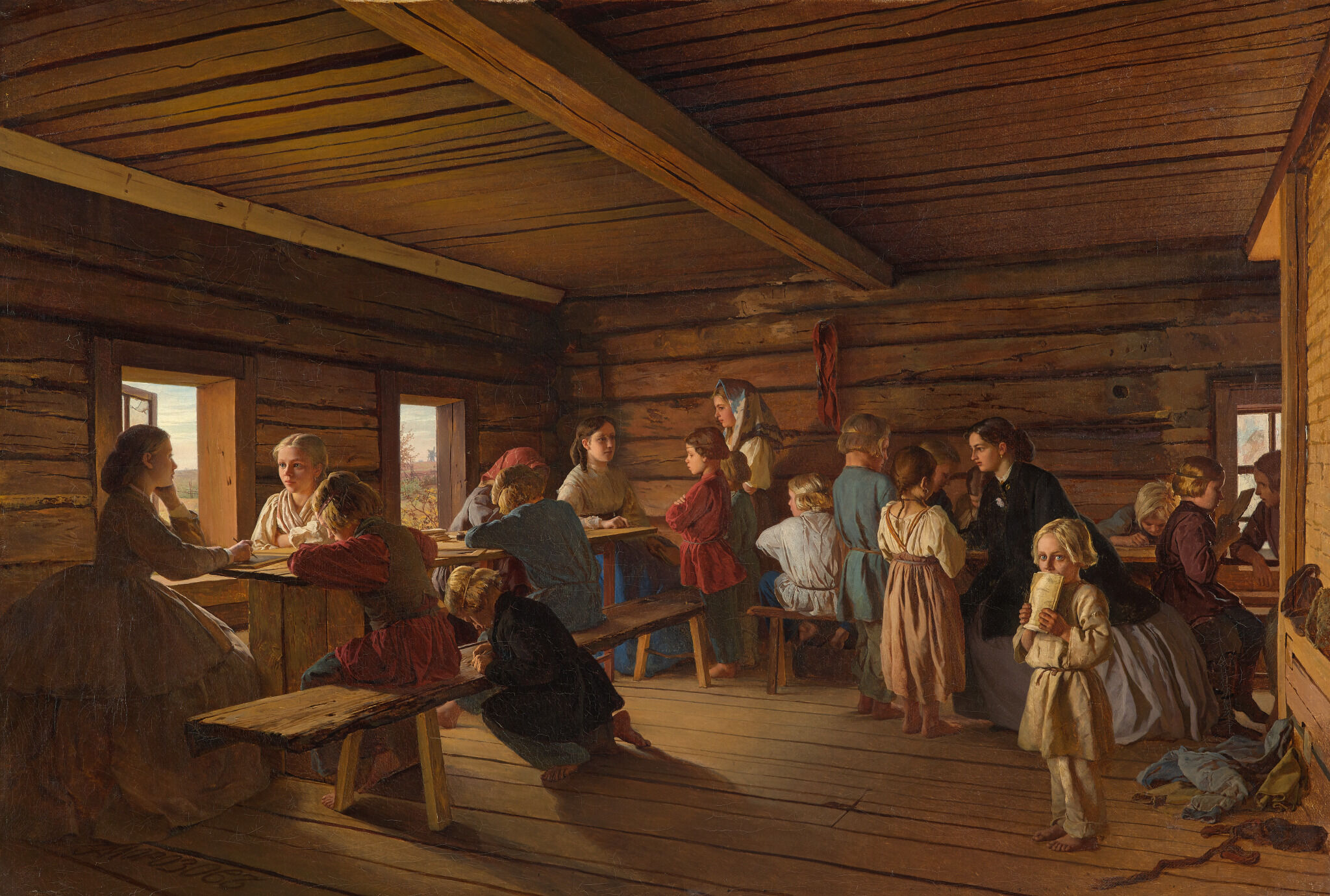 Сельская бесплатная школа, Alexander Ivanovich Morozov, 1865