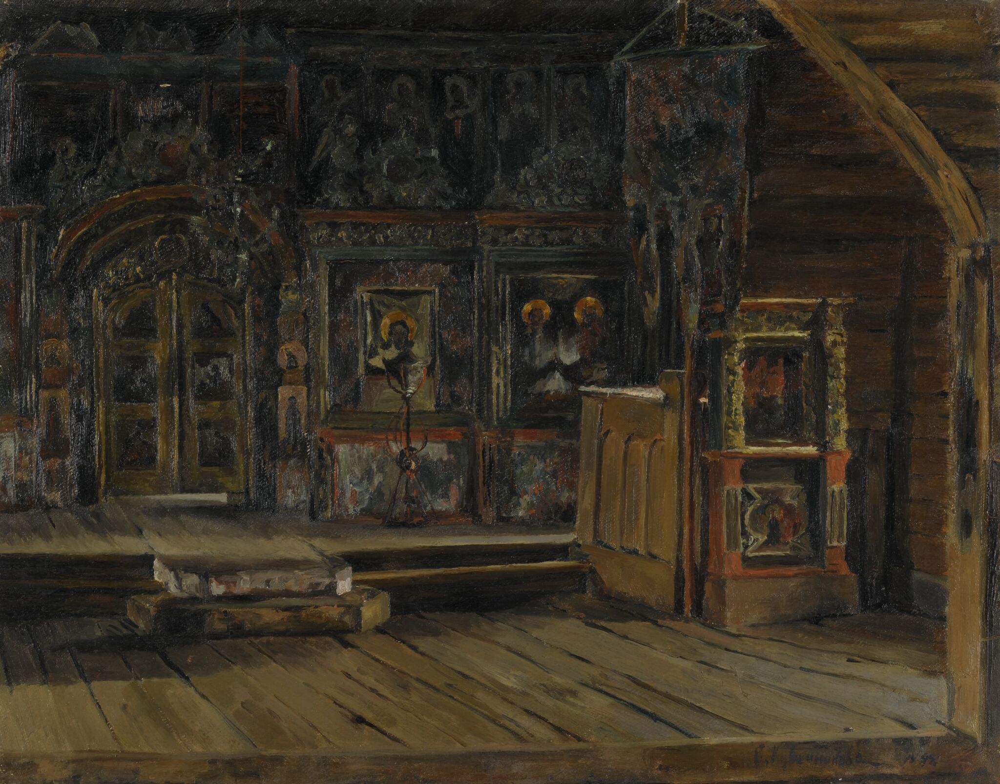 В Петропавловской церкви города Плёса. Этюд, Sofya Kuvshinnikova, 1888