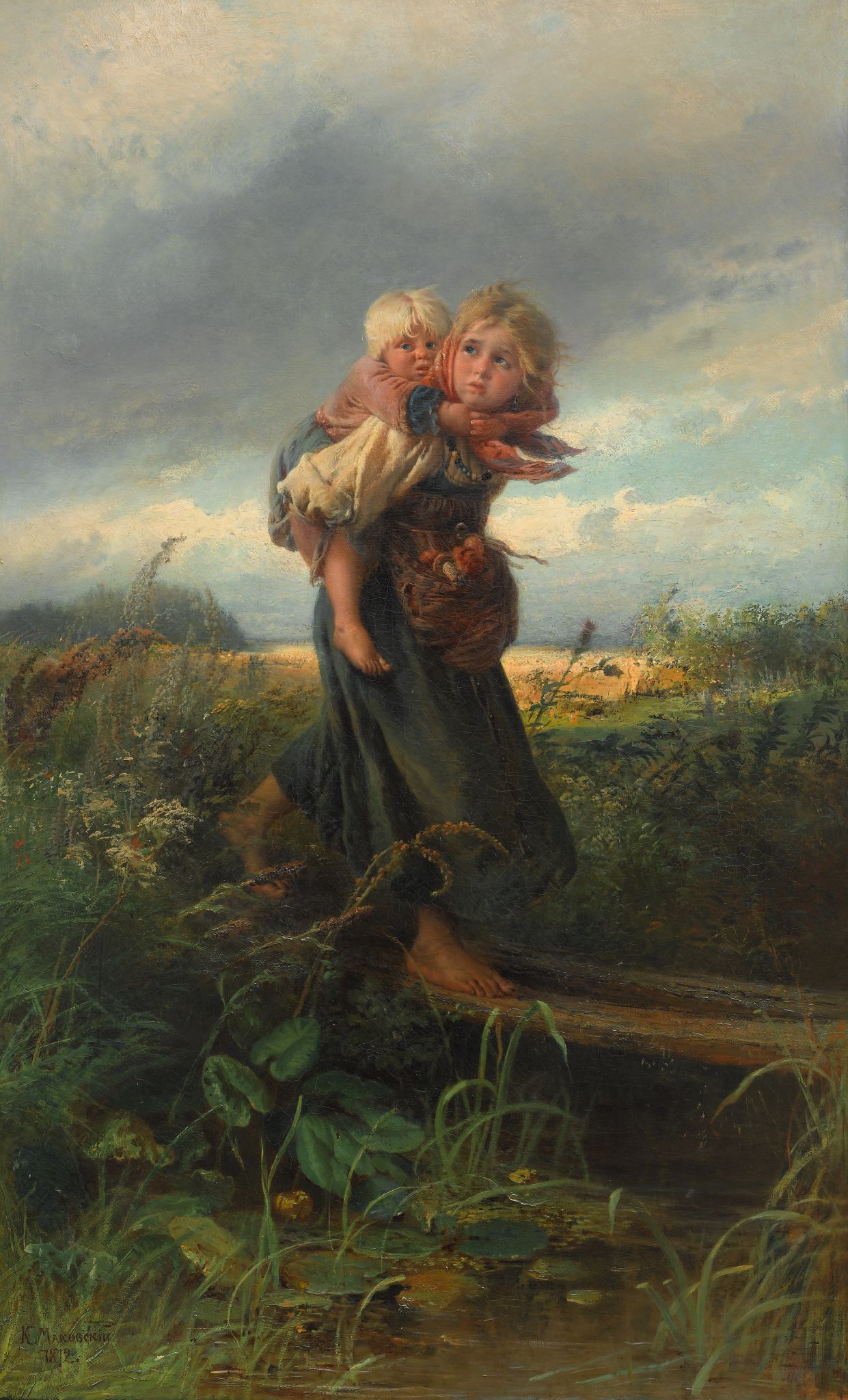 Дети, бегущие от грозы, Konstantin Makovsky, 1872