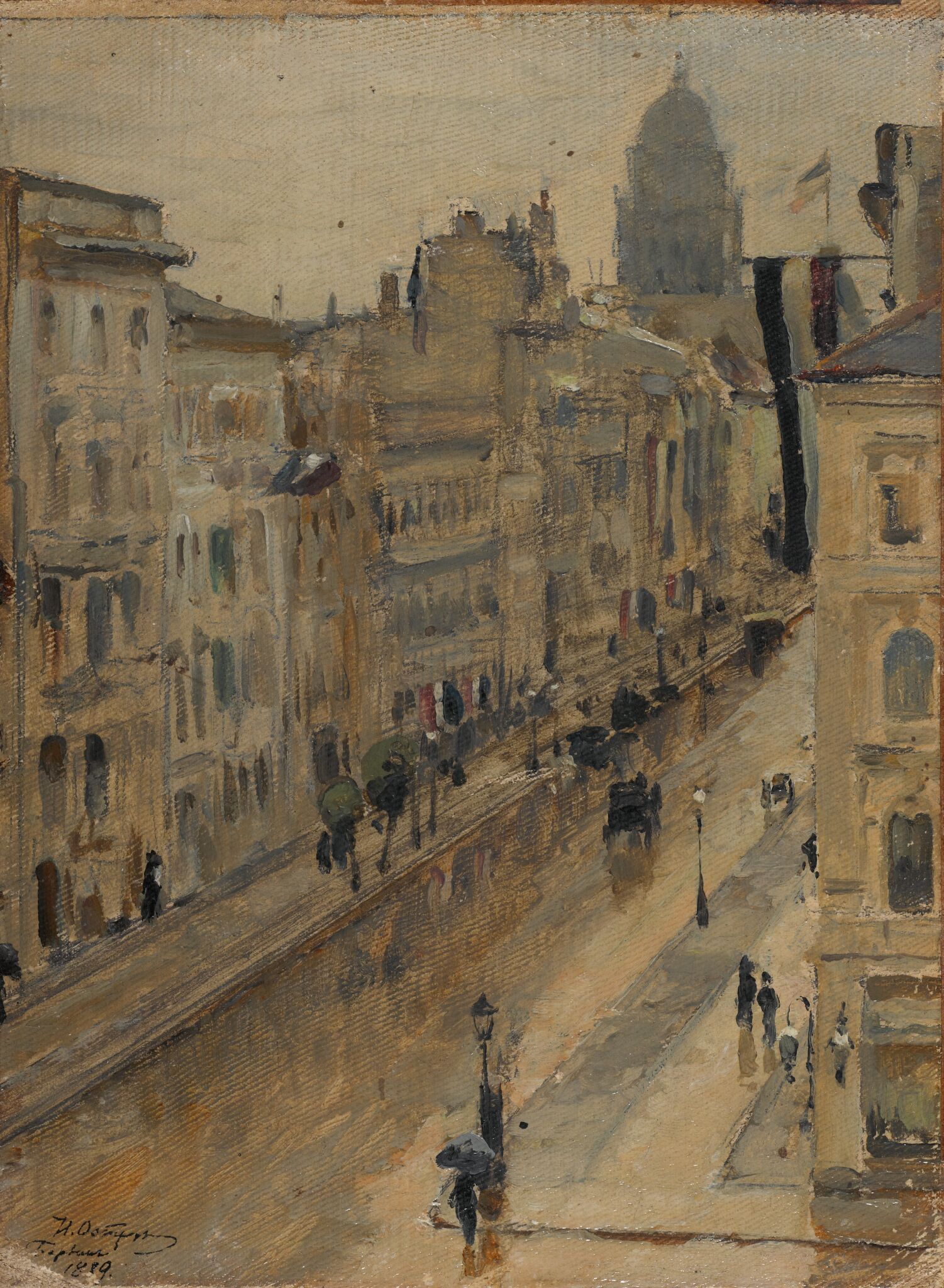 Берлин. Дождь, Ilya Ostroukhov, 1889