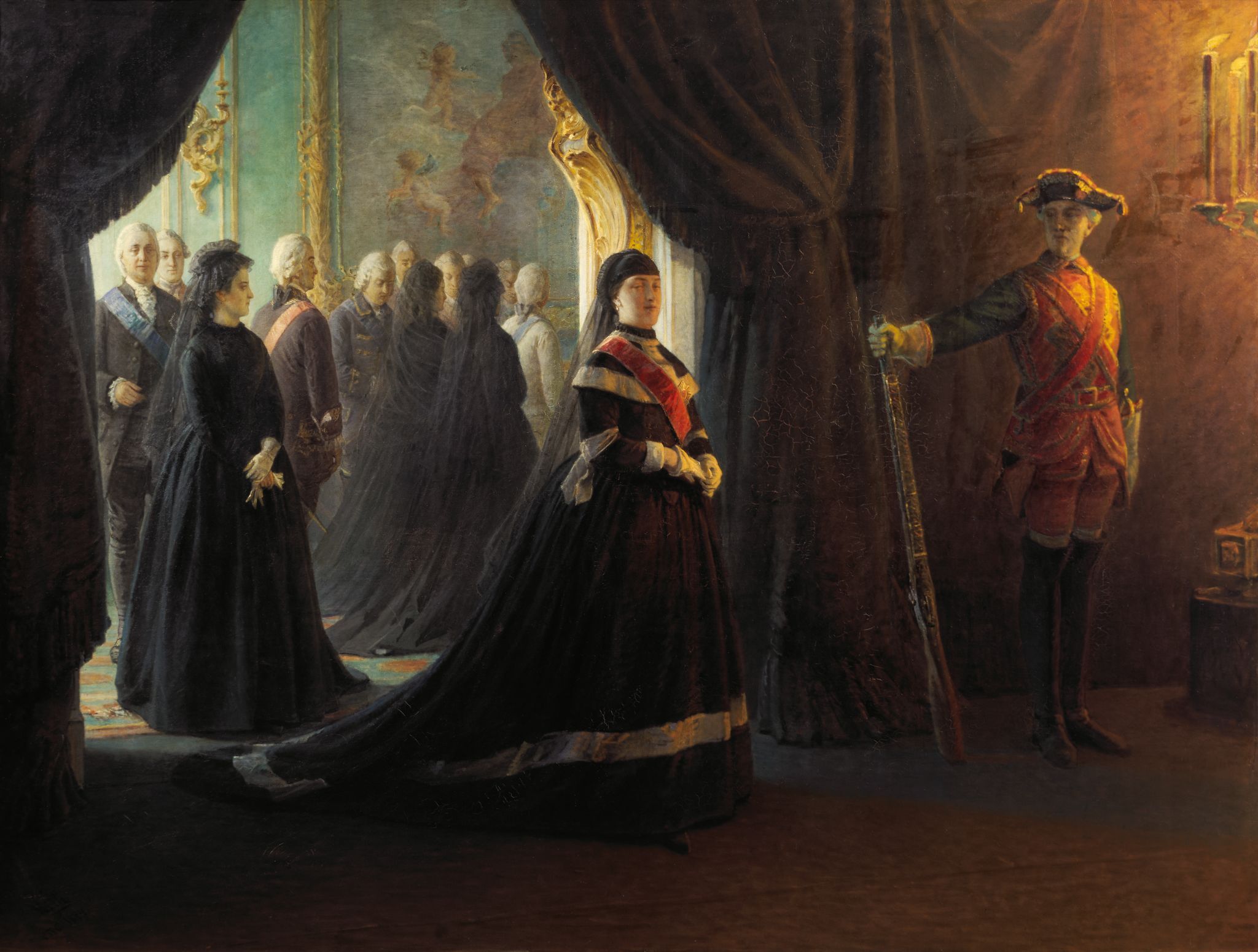 Екатерина II у гроба императрицы Елизаветы, Nikolai Ge, 1874