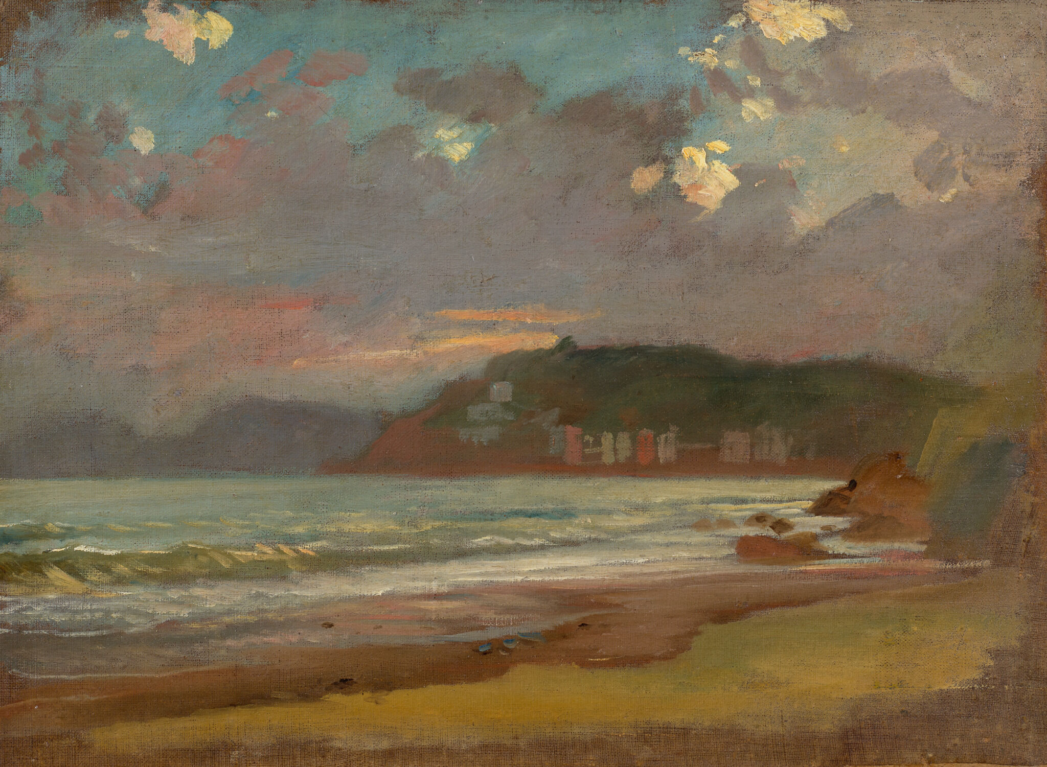Морской залив в Ливорно. Закат солнца, Nikolai Ge, 1862