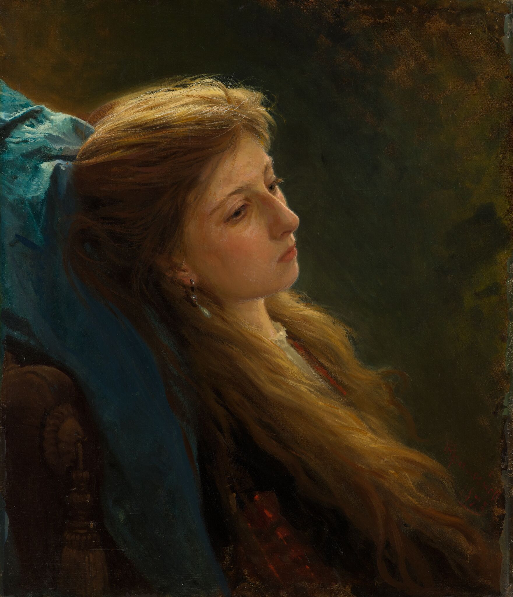 Девушка с распущенной косой, Ivan Kramskoi, 1873