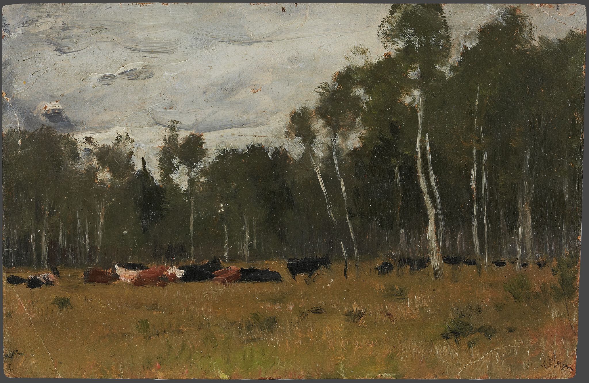 Стадо. Этюд, Isaac Levitan, 1889-1890