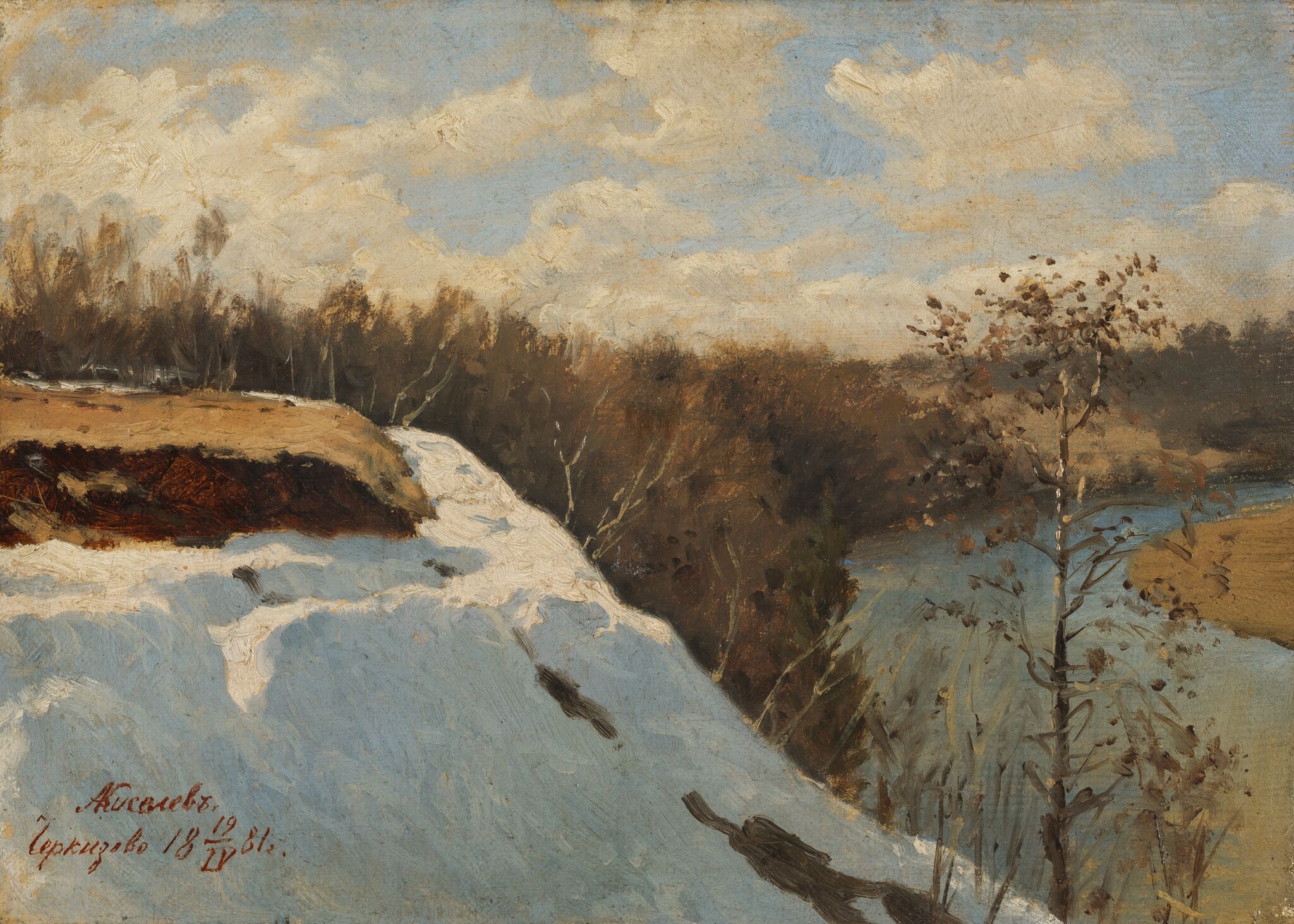 Весенний снег, Alexander Kiselyov, 1881