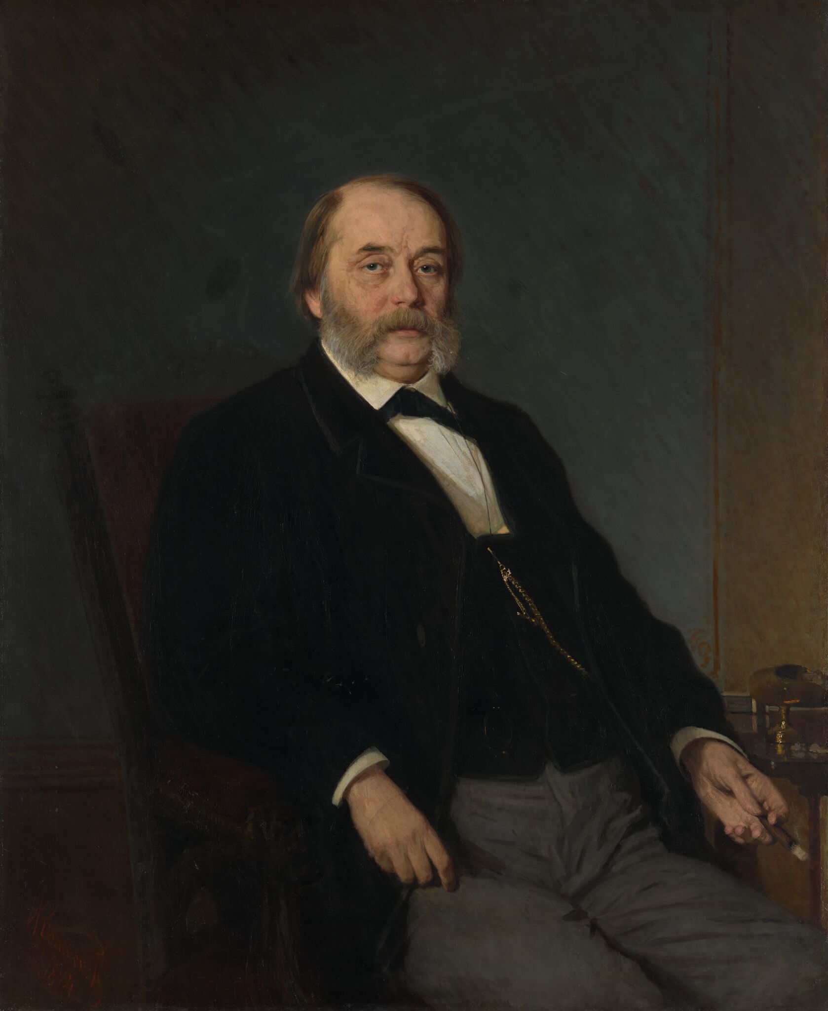 Портрет писателя И.А. Гончарова, Ivan Kramskoi, 1874
