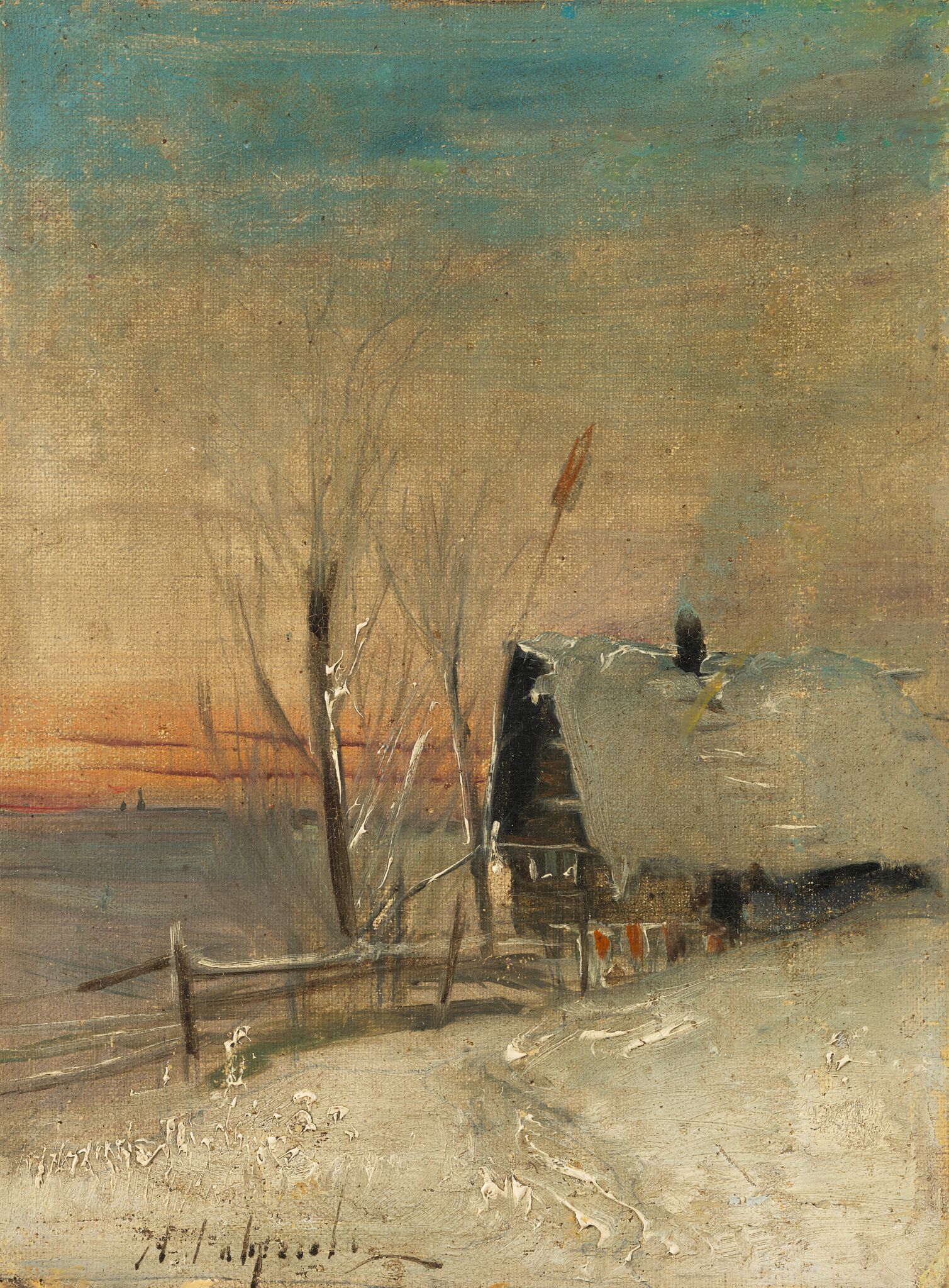 Зимний пейзаж, Alexei Savrasov, 1880s–1890s