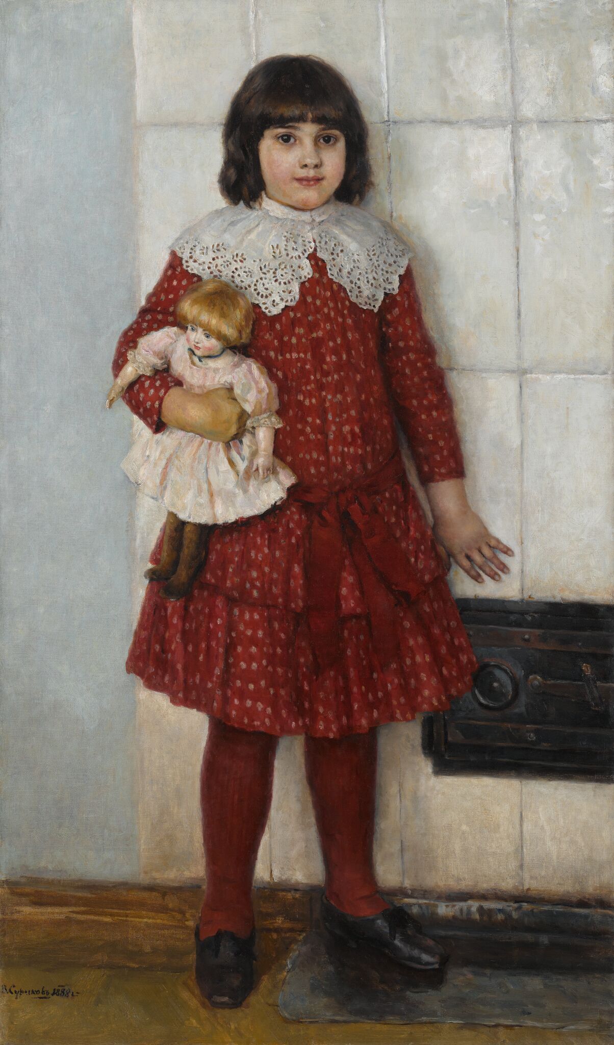 Портрет О.В. Суриковой в детстве, Vasily Surikov, 1888