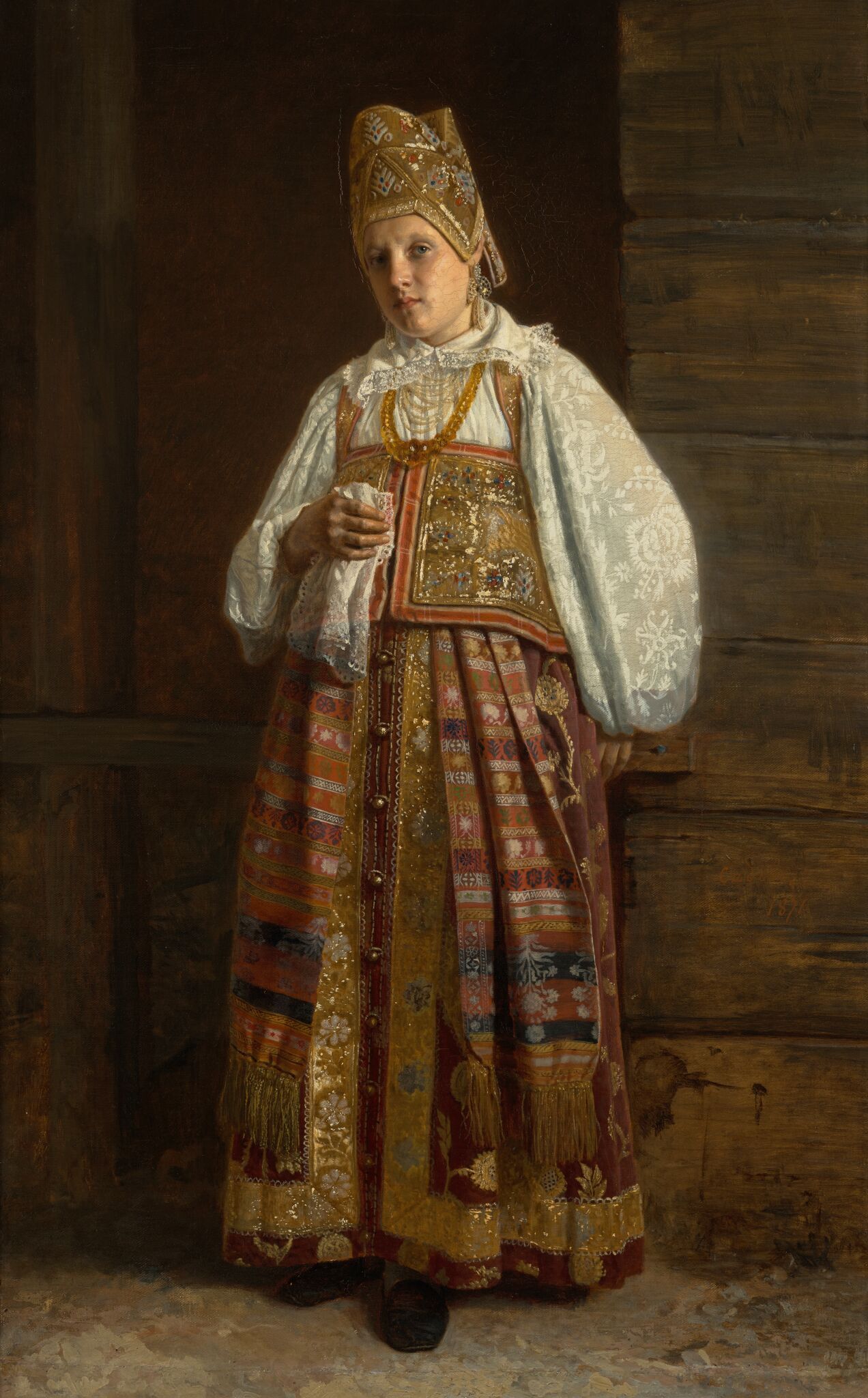Курская мещанка в старинном костюме, Grigoriy Sedov, 1871