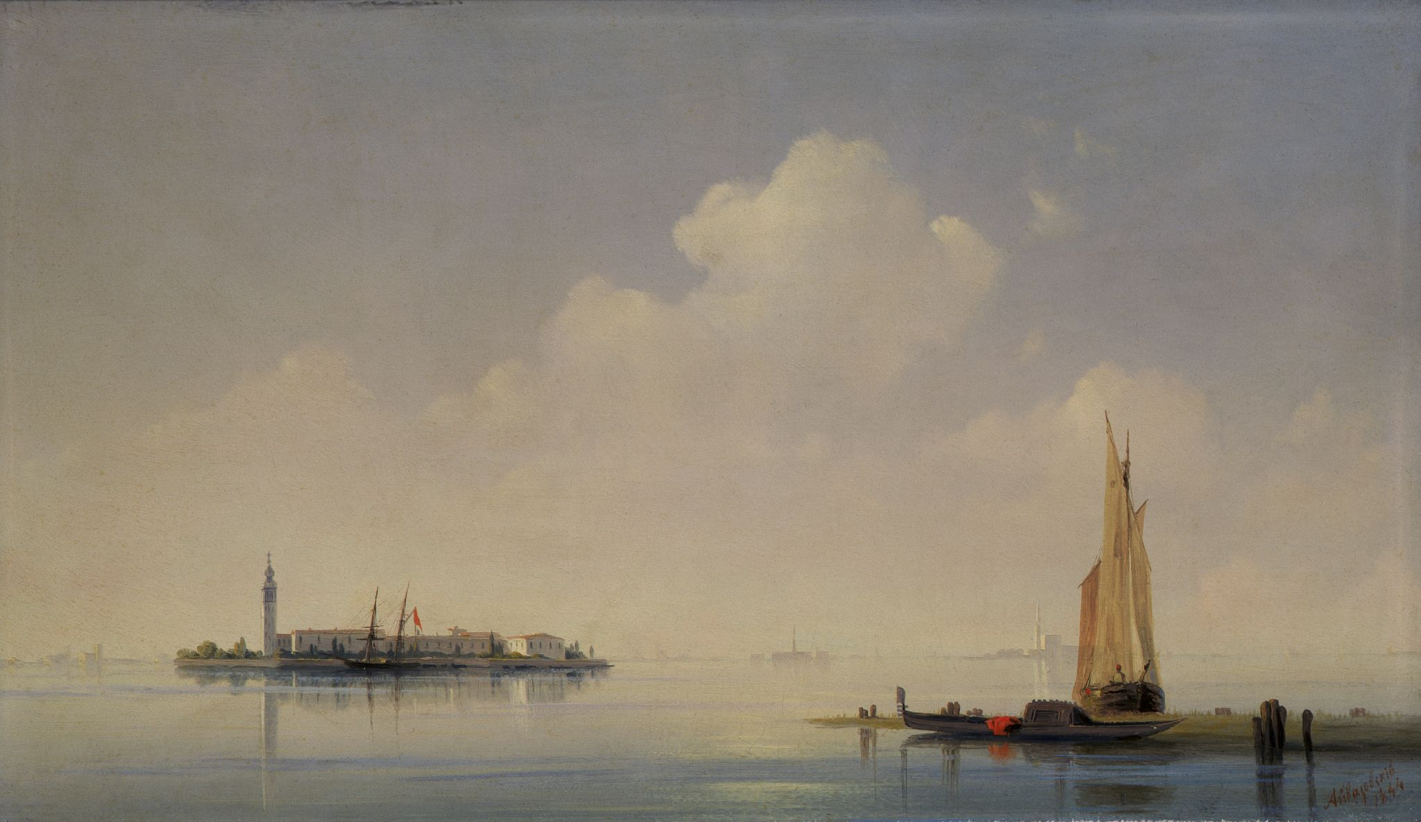 Венецианская лагуна. Вид на остров Сан-Джорджо, Ivan Aivazovsky, 1844