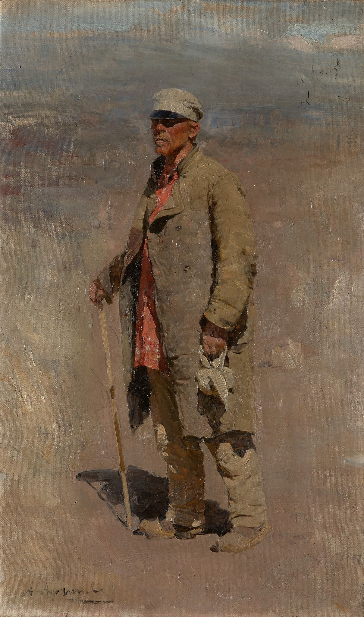 Фигура ссыльного в белом картузе, Abram Arkhipov, 1892