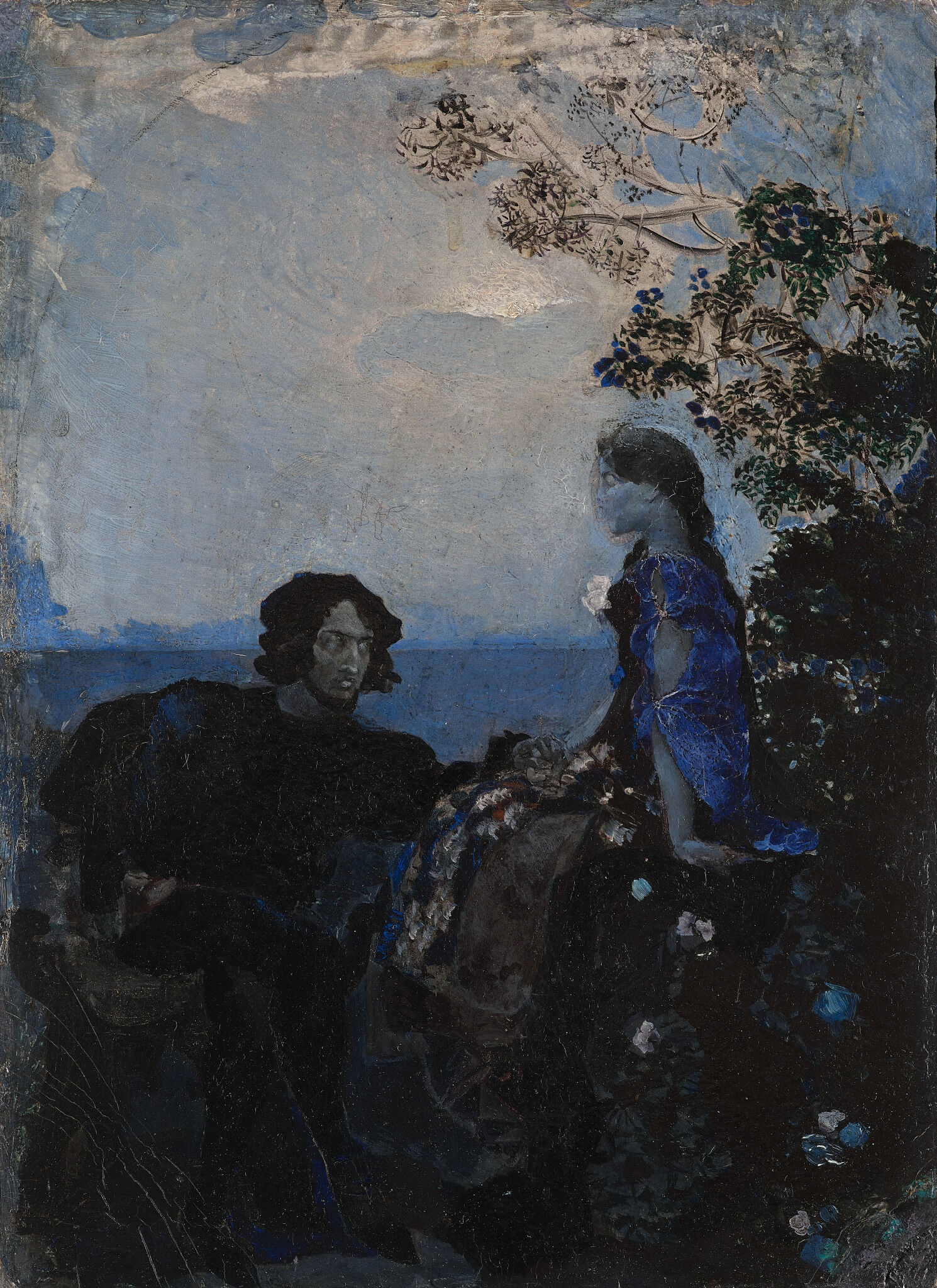 Гамлет и Офелия, Mikhail Vrubel, 1888