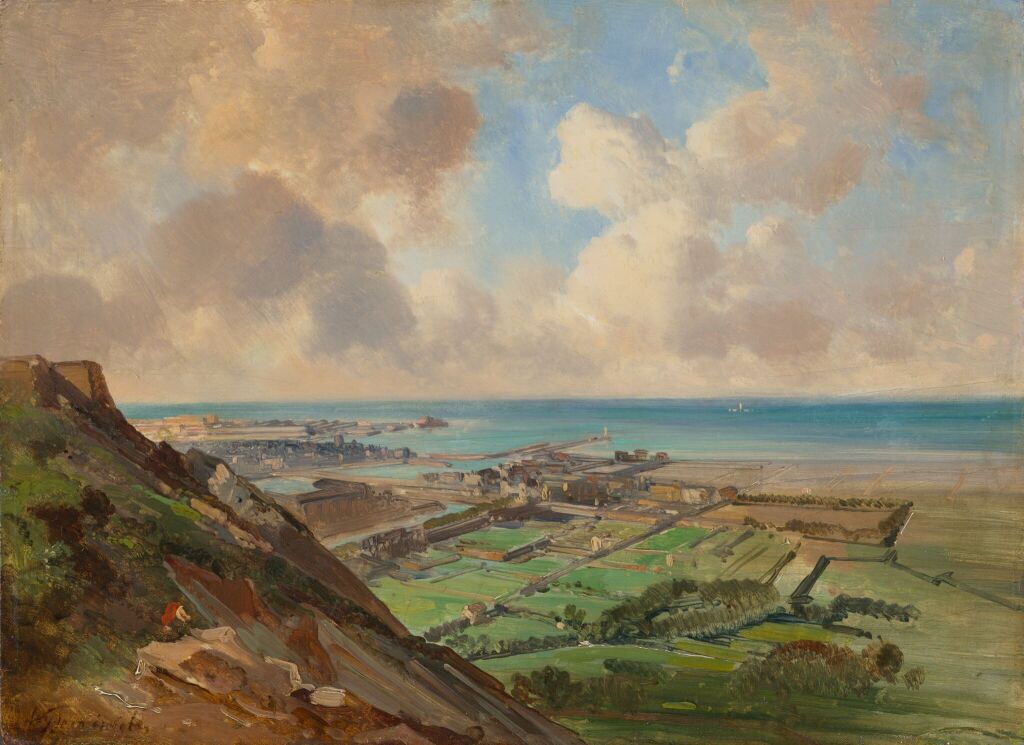 Вид на порт и море со стороны берега