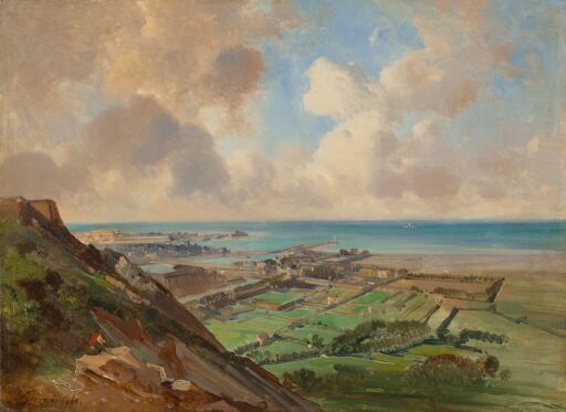 Вид на порт и море со стороны берега